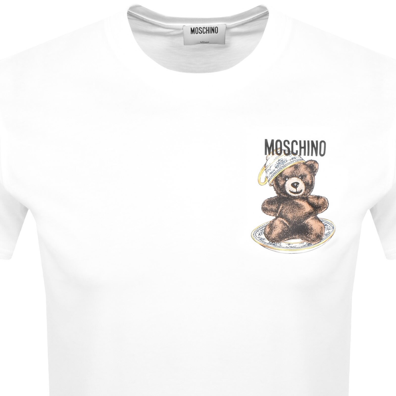 Moschino Teddy Logo Print Crewneck T-shirt In White