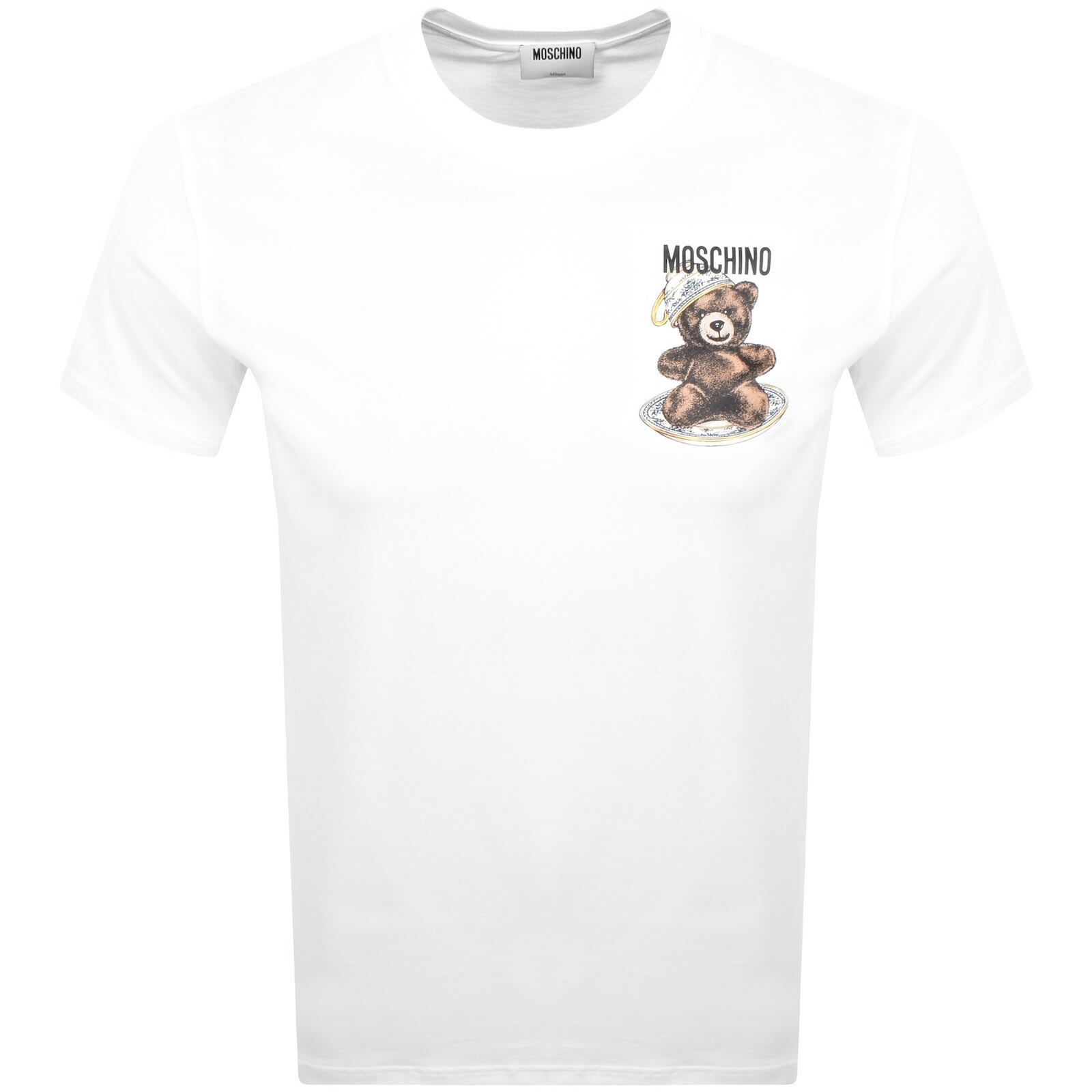 Moschino Teddy Logo Print Crewneck T-shirt In White