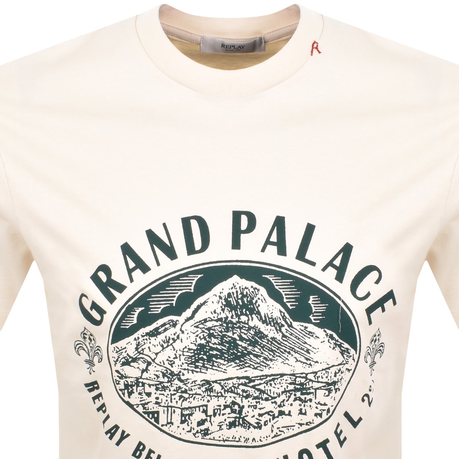 Replay Logo T Shirt Cream In White