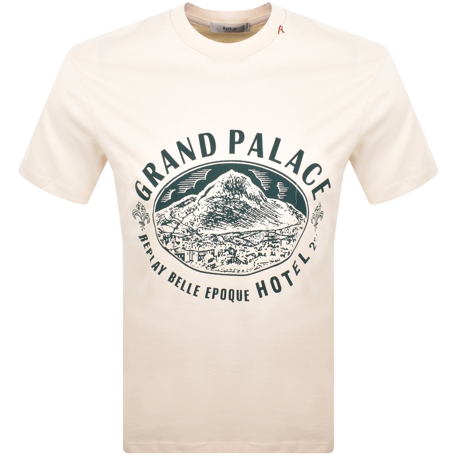 Replay Logo T Shirt Cream In White