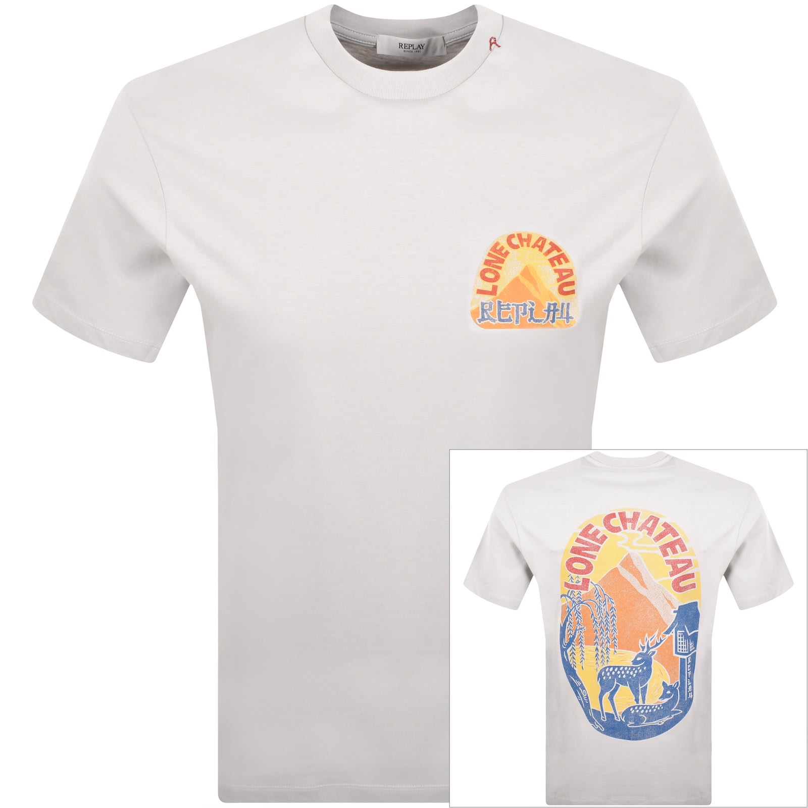 Replay Logo T Shirt Grey In Gray