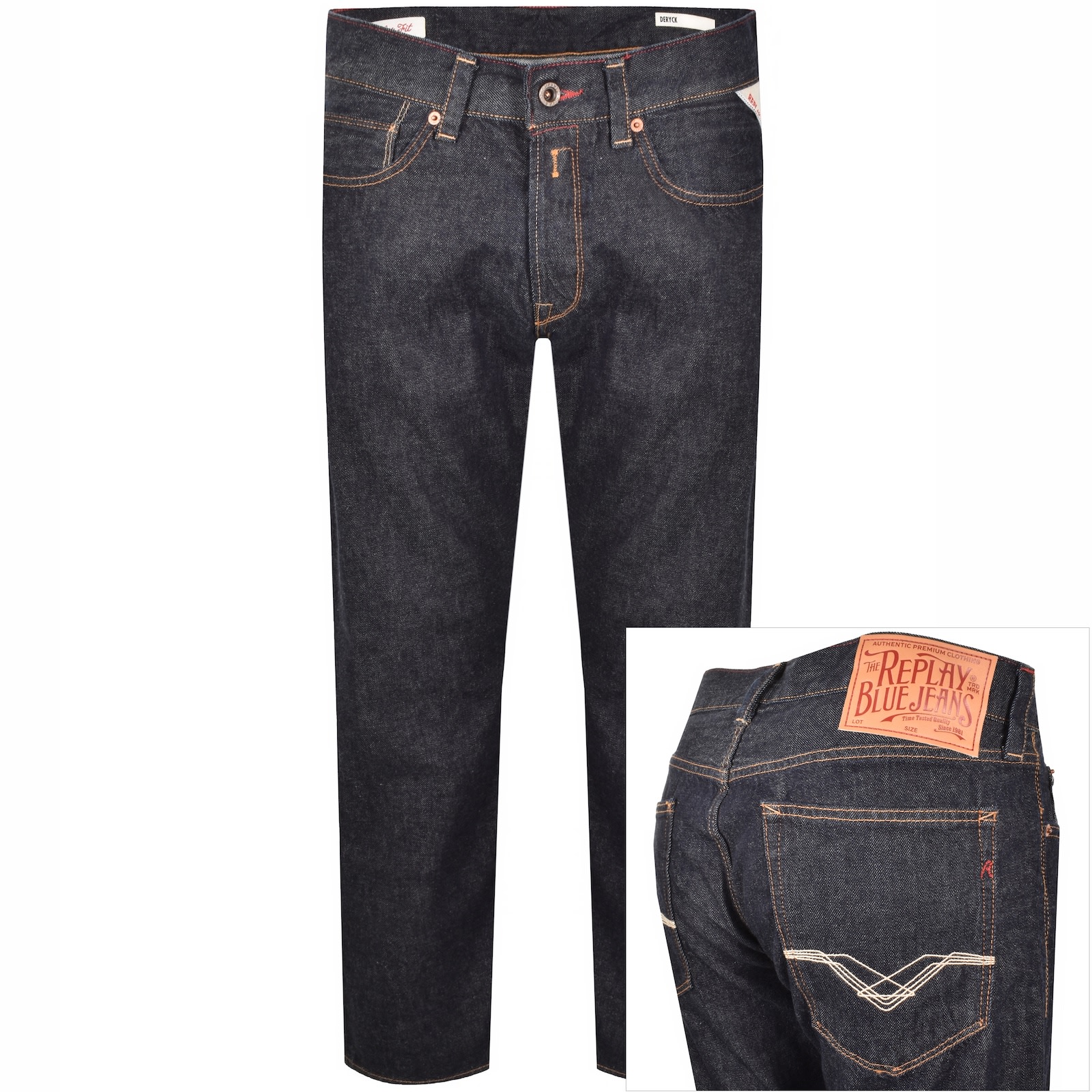 Replay Deryck Regular Fit Jeans Blue In Black