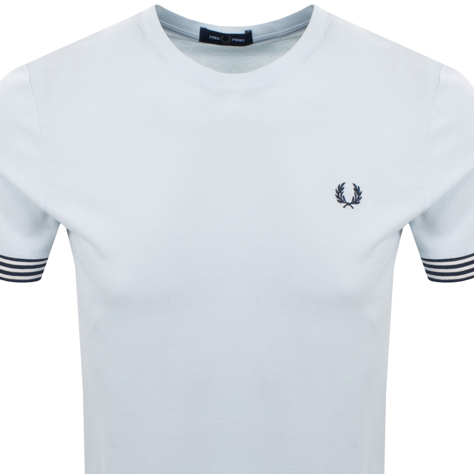 Fred Perry Striped Cuff T Shirt Ecru In White