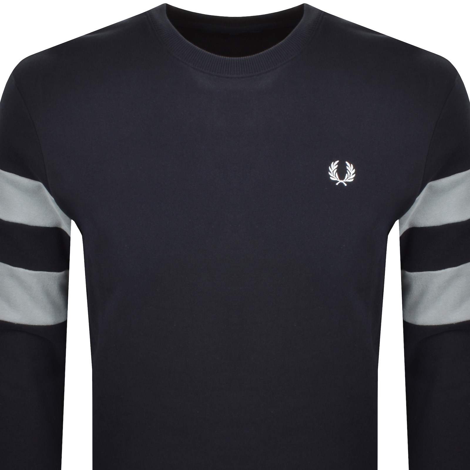Fred Perry Tipped Sleeve Sweatshirt Navy In Black