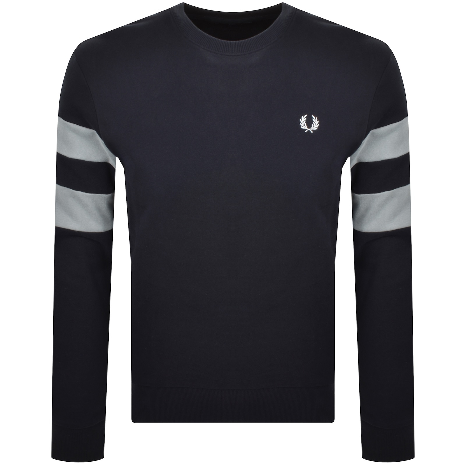 Fred Perry Tipped Sleeve Sweatshirt Navy In Black