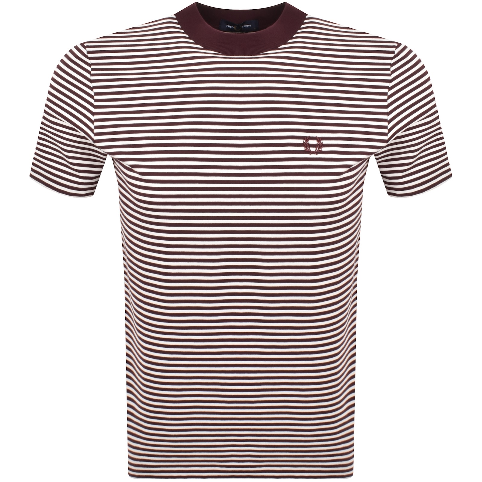 Fred Perry Fine Stripe T Shirt Oxblood In Burgundy
