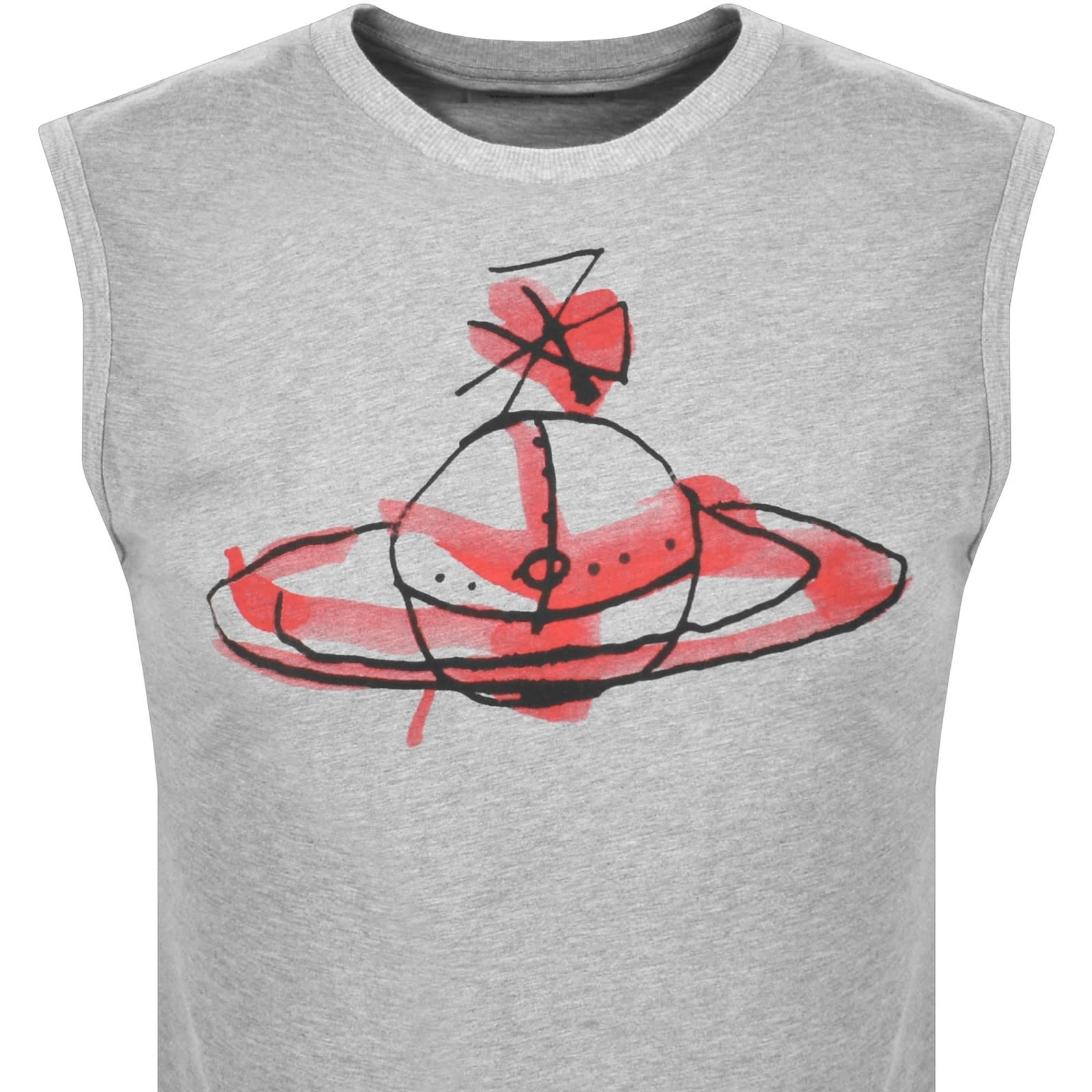 Vivienne Westwood Drawn Orb Muscle Vest Grey In Gray