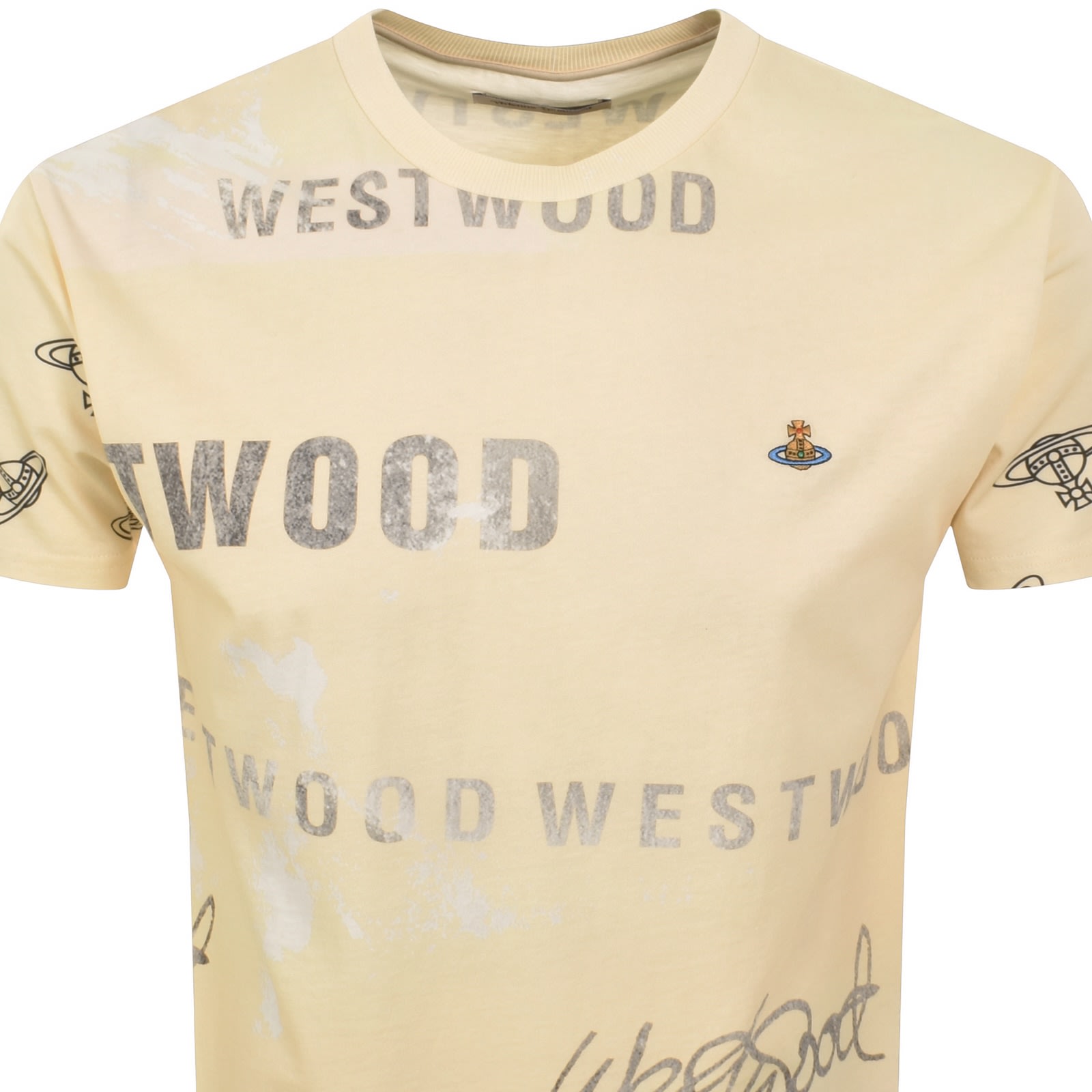 Vivienne Westwood Crew Neck Graphic Print Short Sleeves T-shirt In Yellow