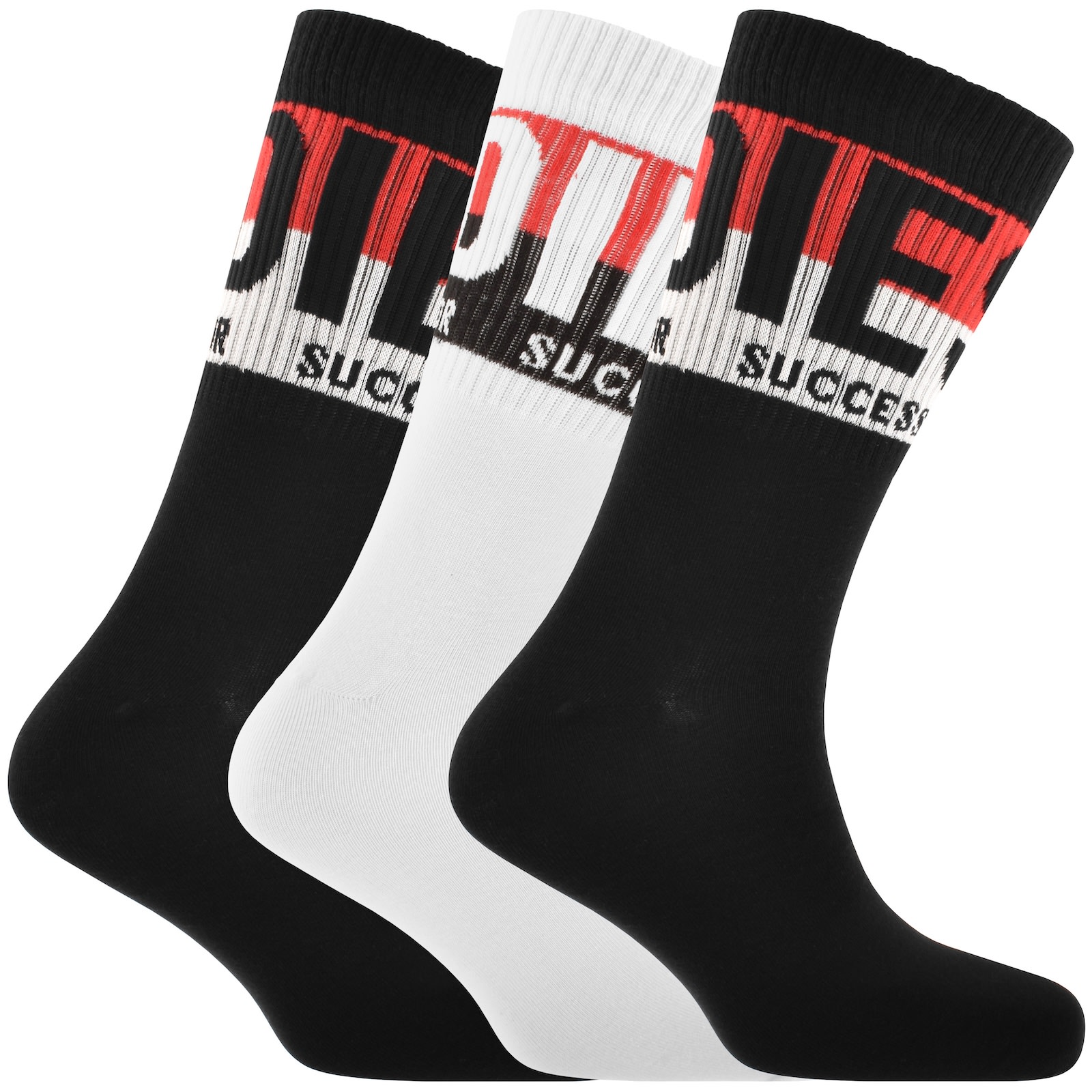 Diesel Ray 3 Pack Crew Socks In Multi