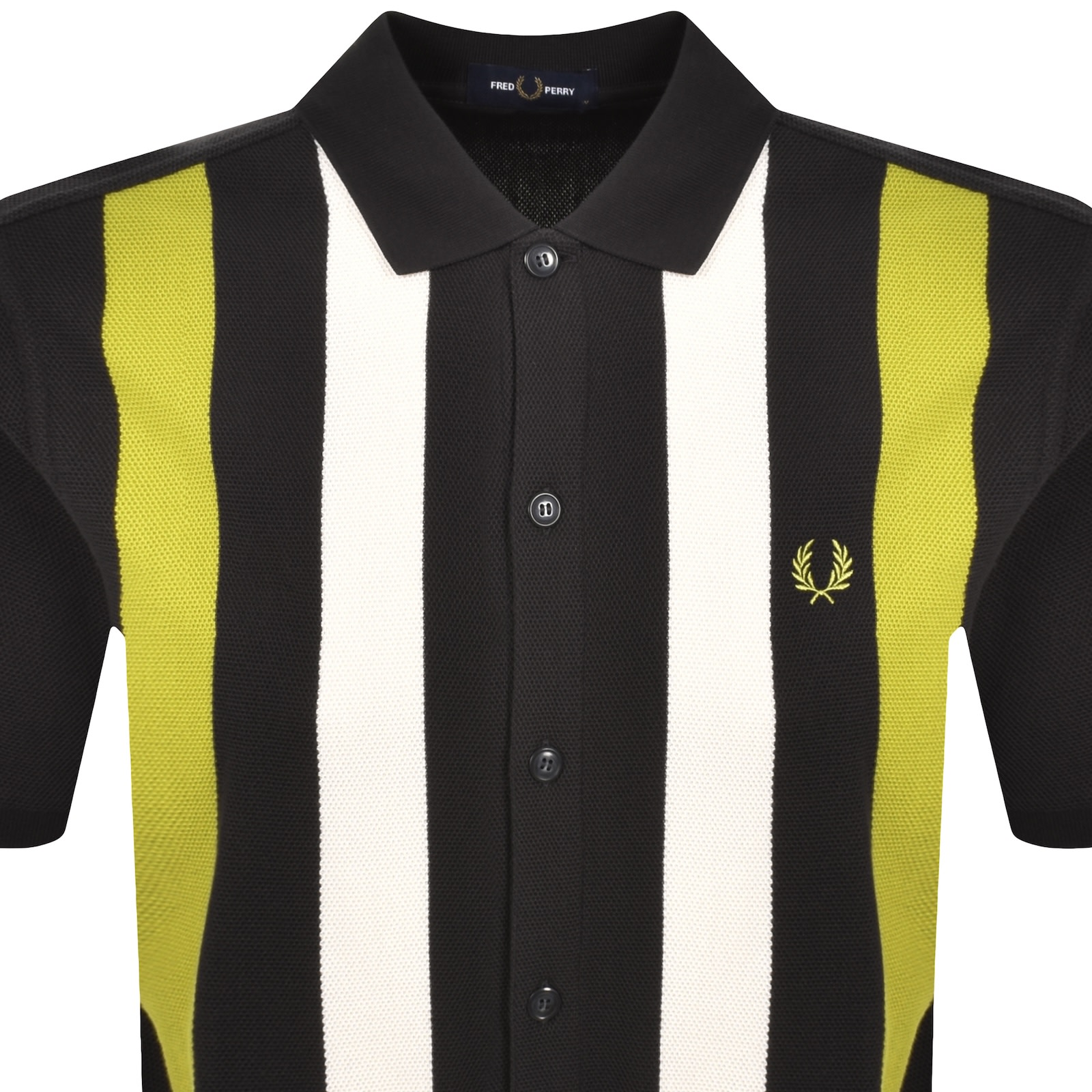 Fred Perry Vertical Stripe Knitted Shirt In Multi