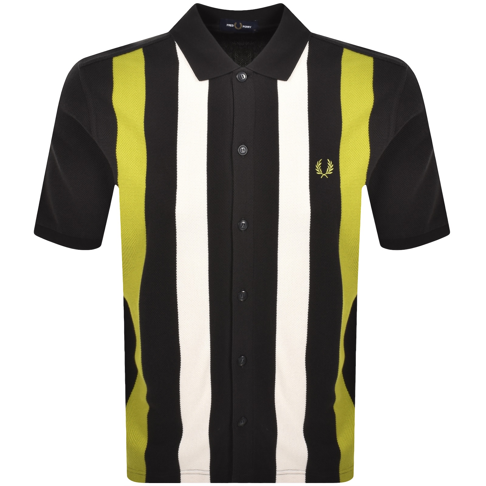 Fred Perry Vertical Stripe Knitted Shirt In Multi