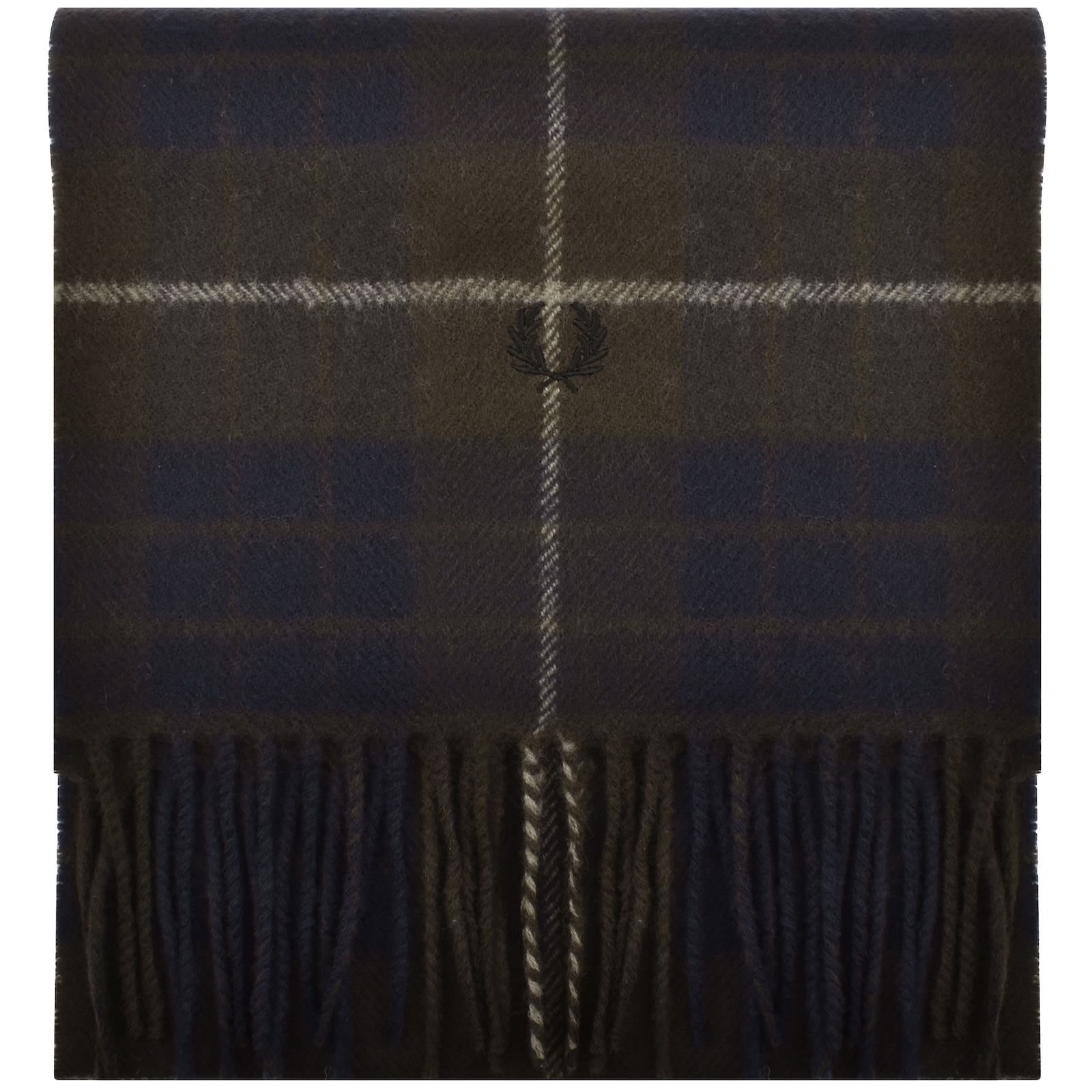 Fred Perry Lambswool Tartan Scarf Brown
