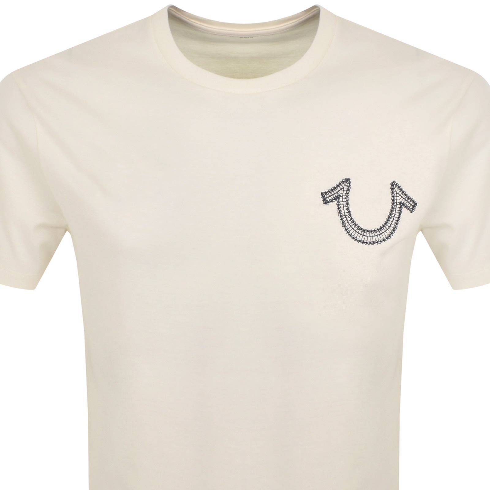 True Religion Skeleton Logo-embroidered Cotton T-shirt In Neutral