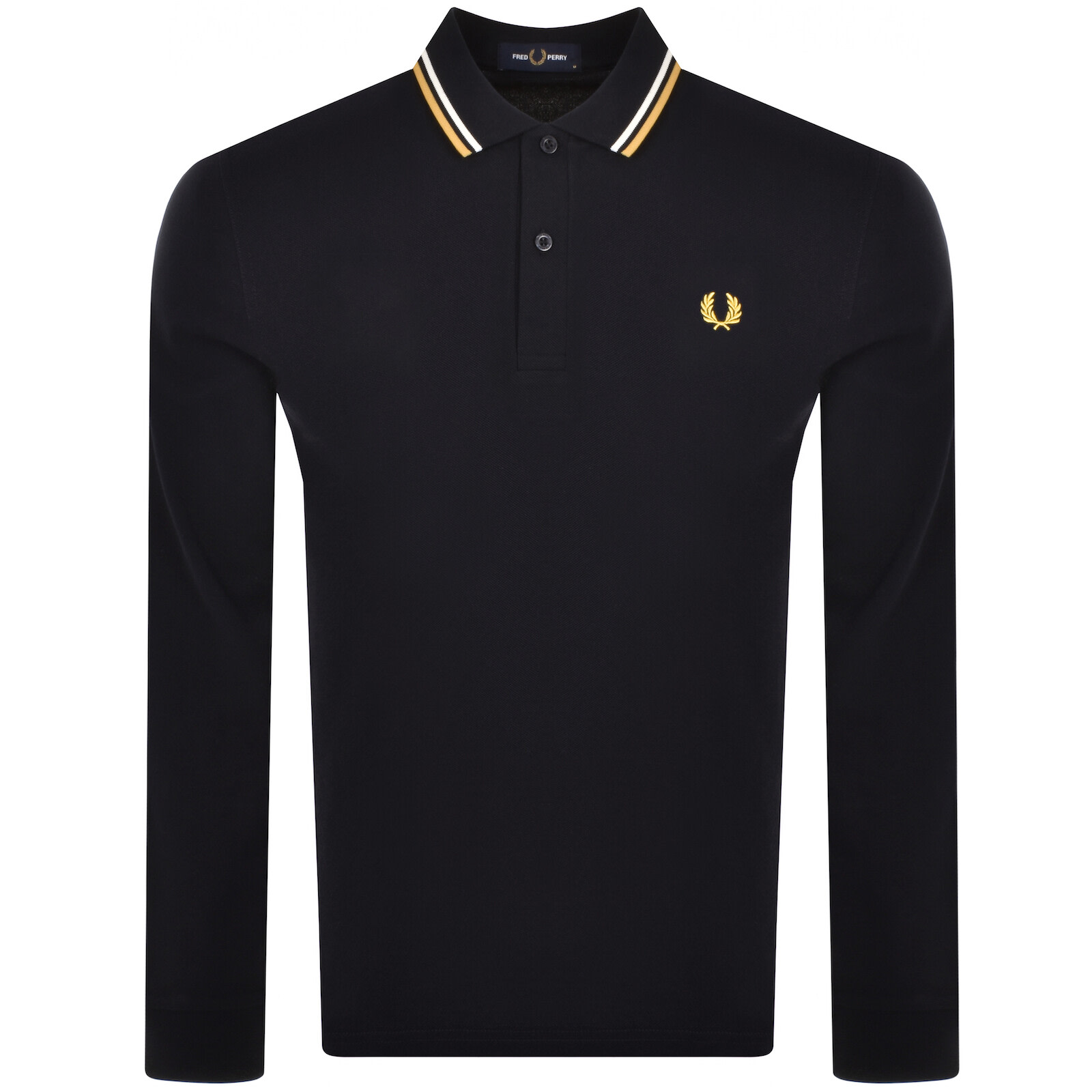 Fred Perry Long Sleeved Polo T Shirt Navy In Blue