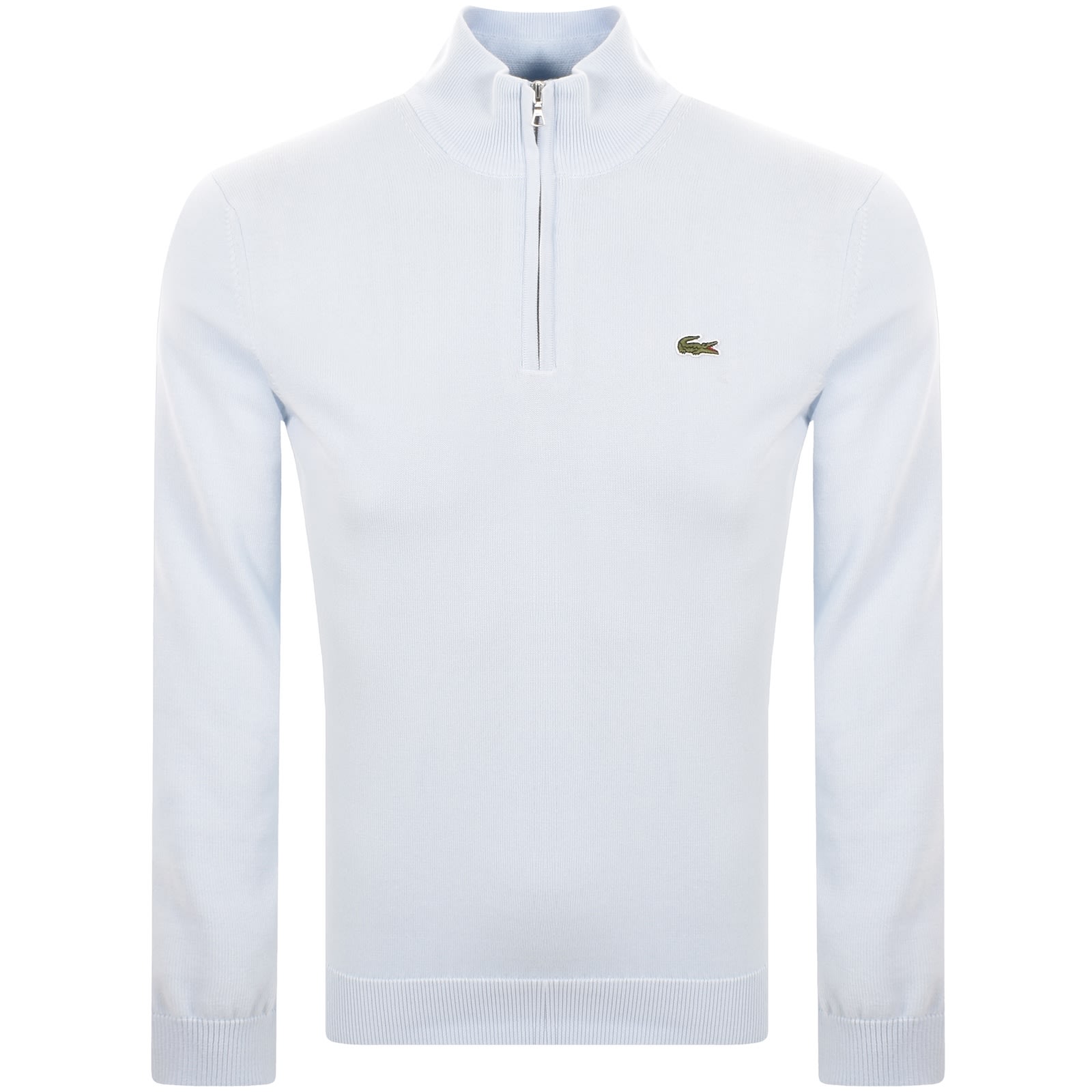 Lacoste Half Zip Logo Knit Jumper Blue In Blue