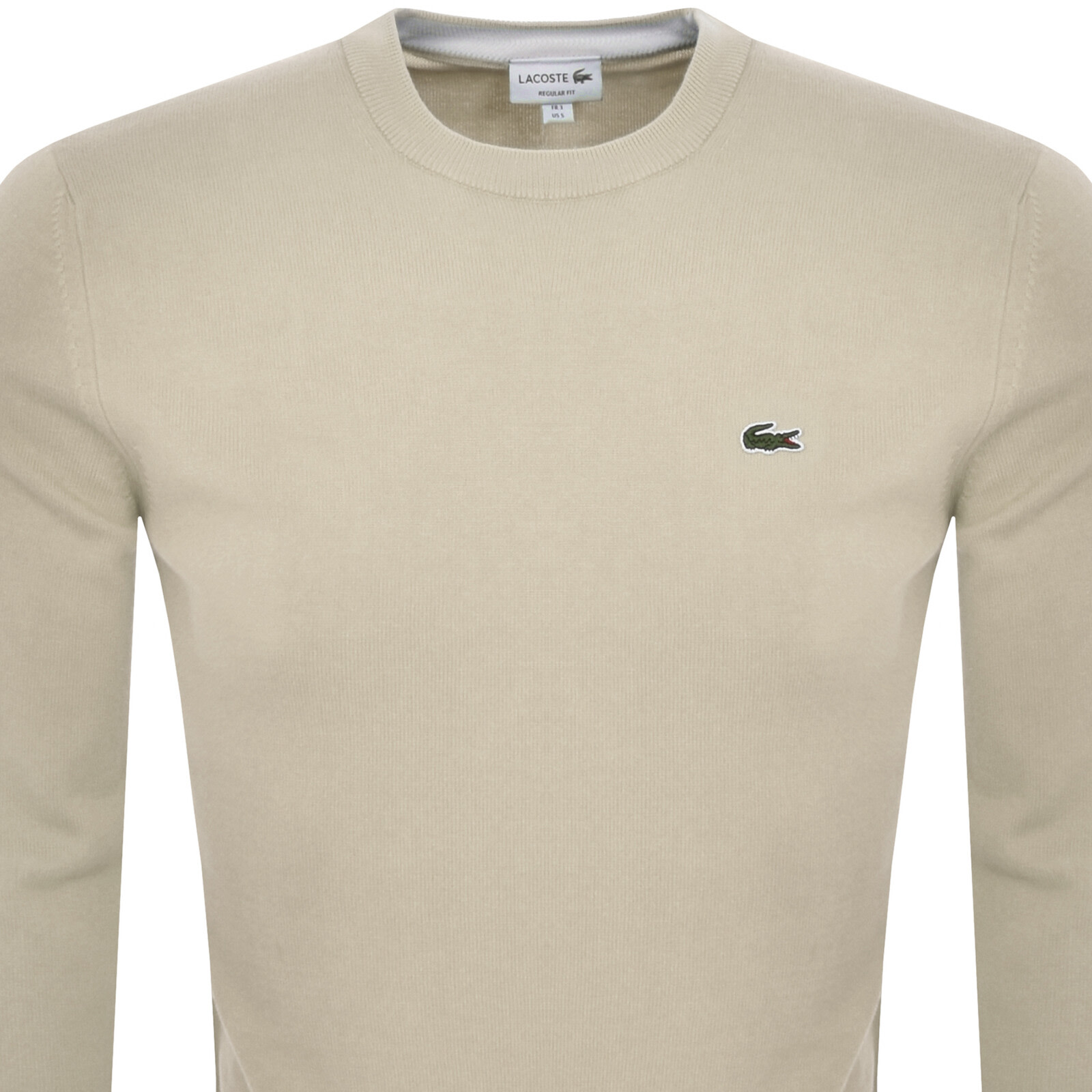 Lacoste Crew Neck Knit Jumper Beige In Neutral