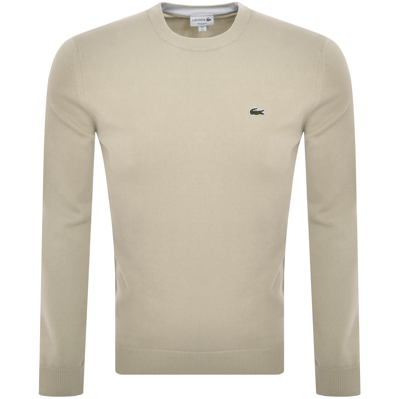 Lacoste Crew Neck Knit Jumper Beige In Neutral