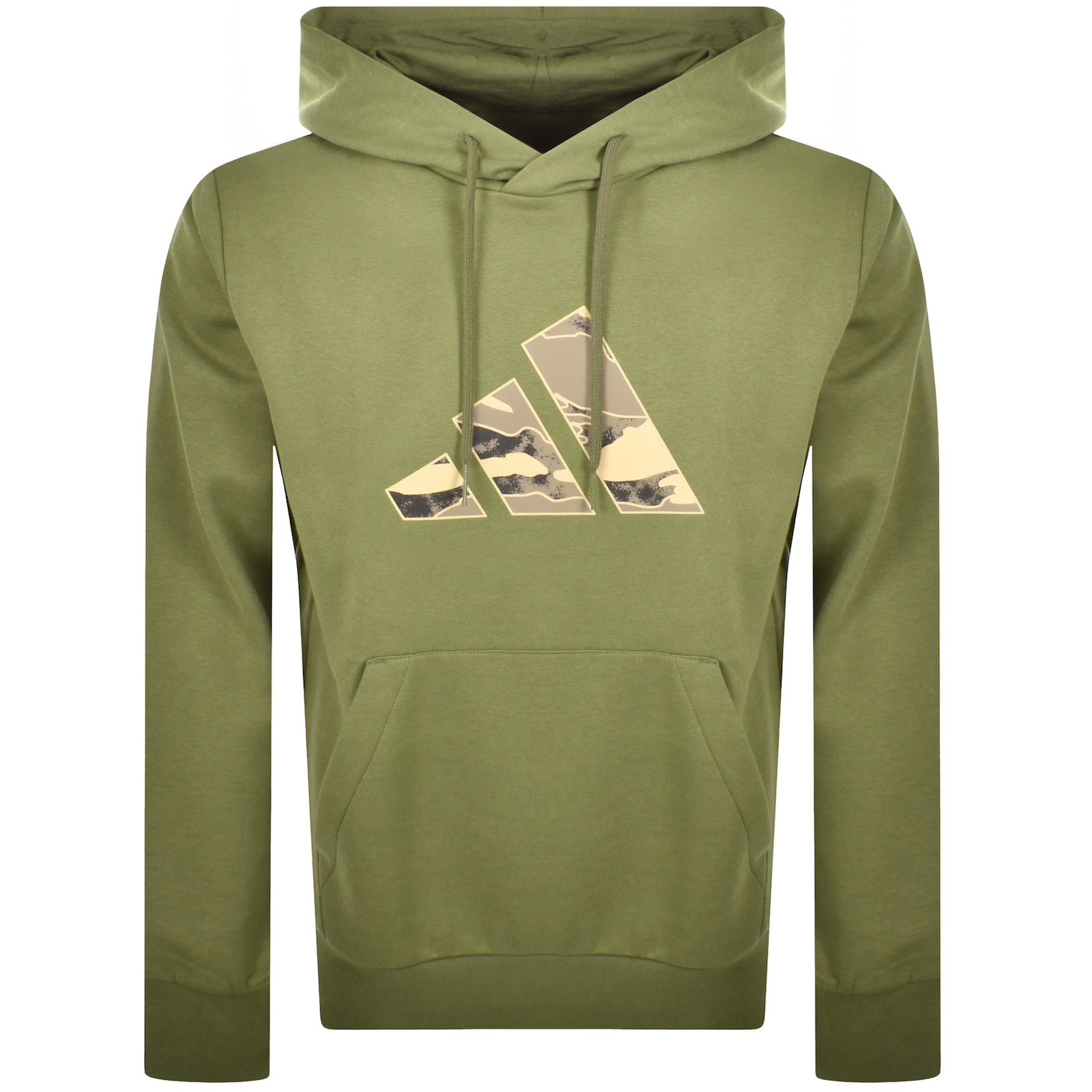 Adidas Sportswear Camo Logo Hoodie Green In Green