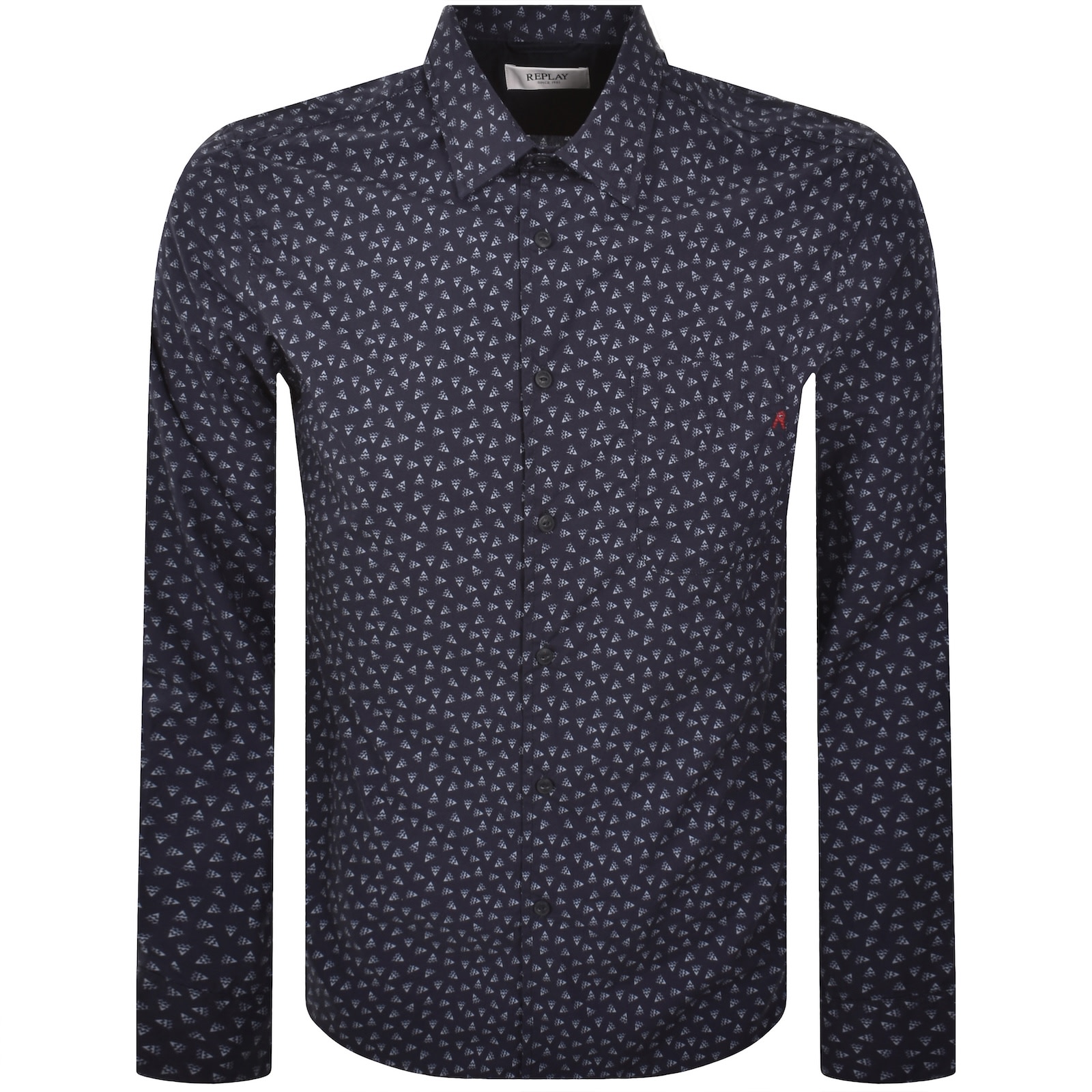 Replay Patterned Long Sleeved Shirt Blue In Multi