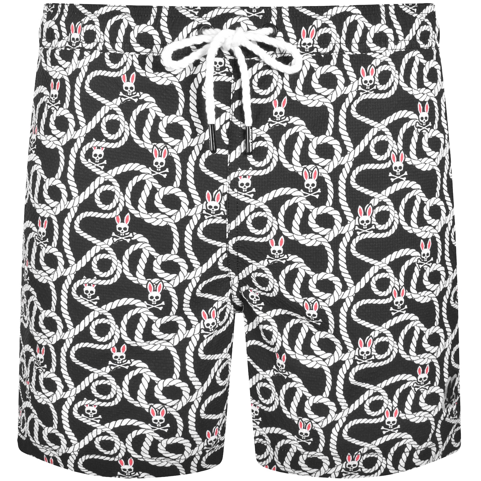 Psycho Bunny Cyrus Print Swim Shorts Black In Black