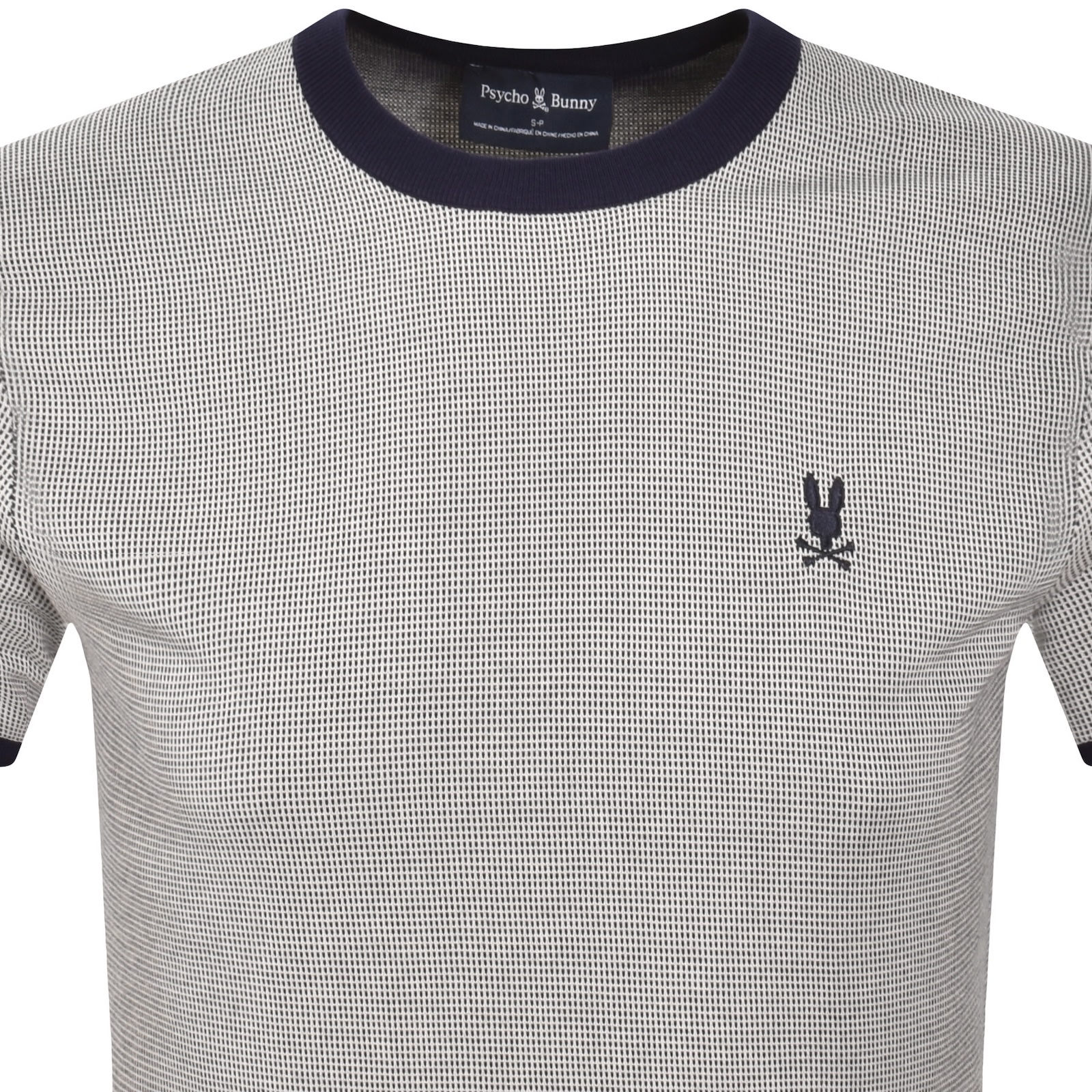 Psycho Bunny Jacquared Knit T Shirt Blue In Gray