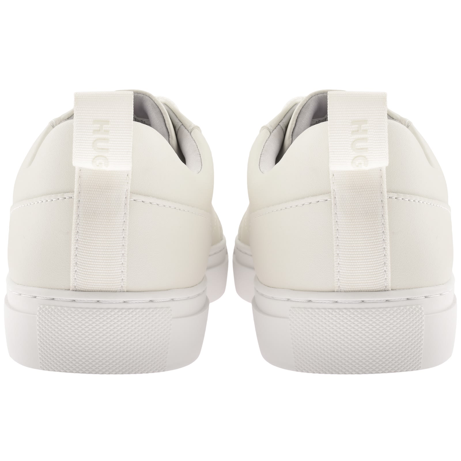 Hugo Boss Cupsole Trainers In Faux Leather With Logo Flag In White