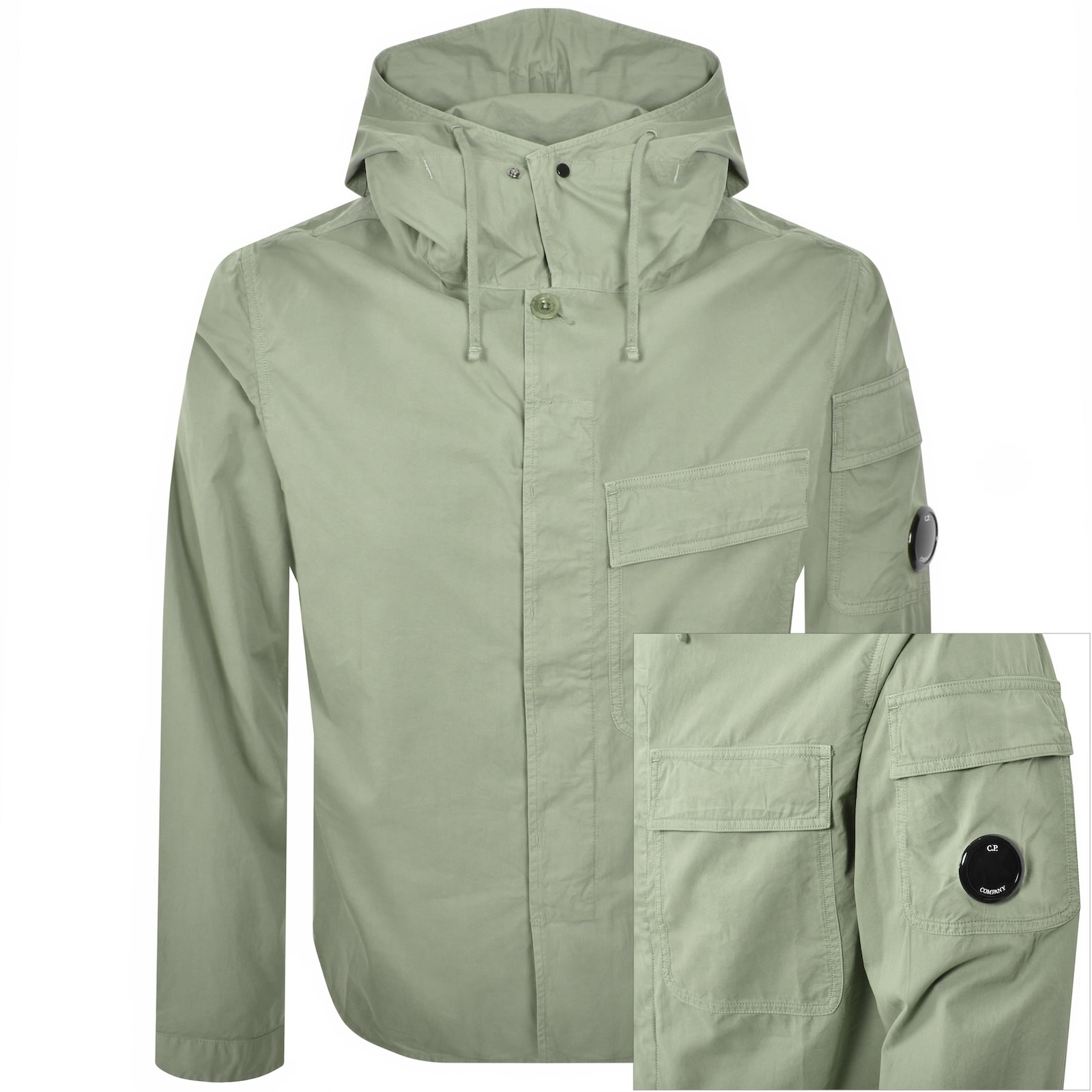 C.p. Company Cp Company Gabardine Overshirt Green In Green