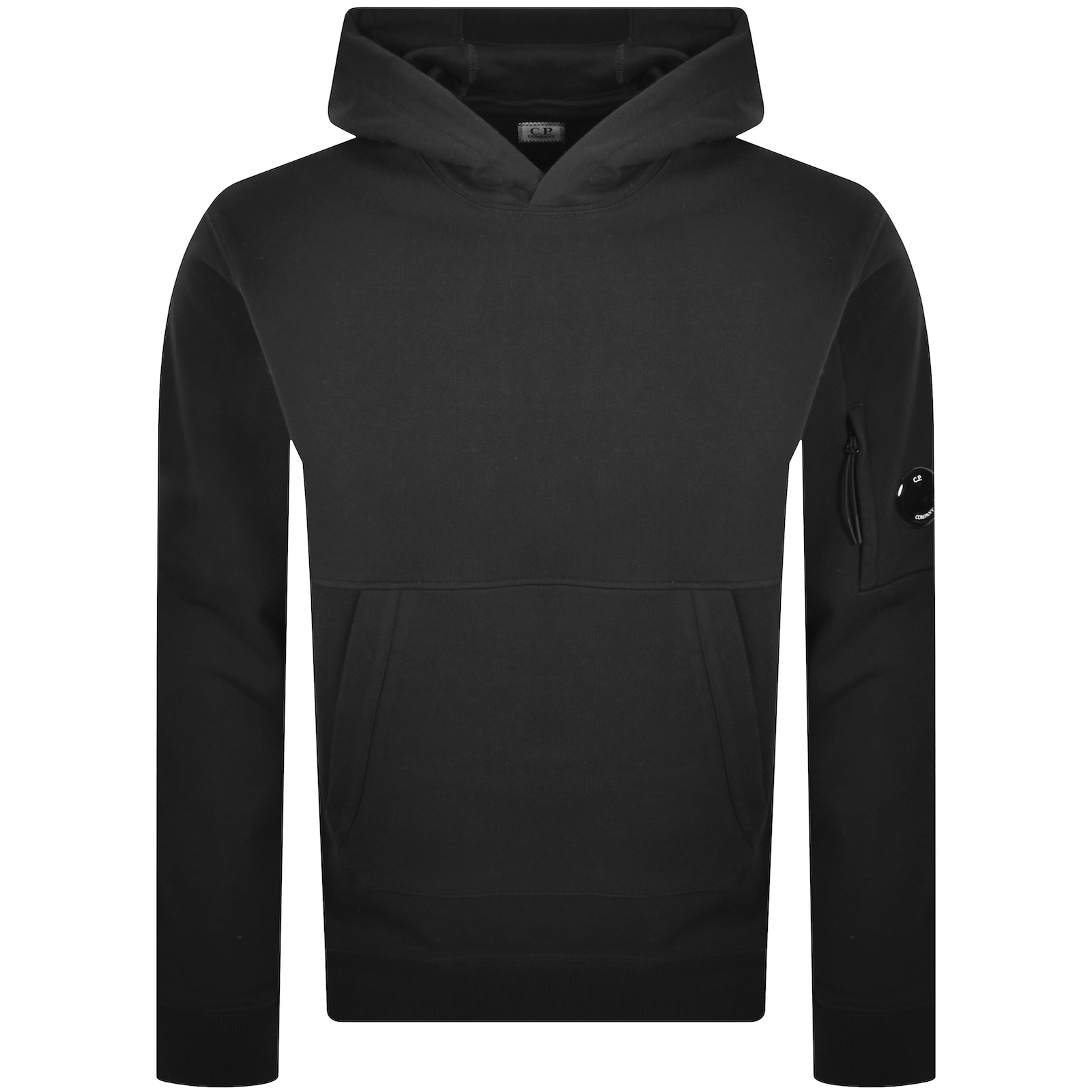 C.p. Company Cp Company Diagonal Raised Hoodie Black In Black