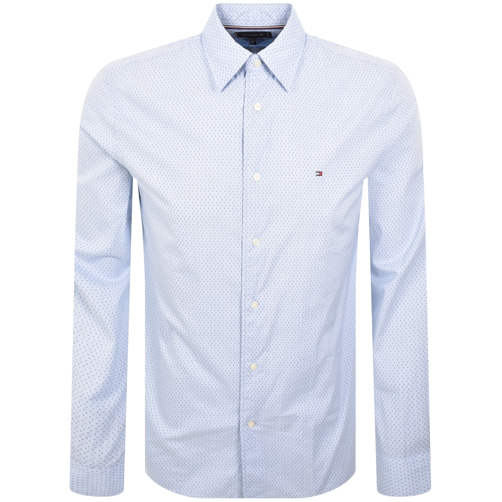 Tommy Hilfiger Flex Poplin Long Sleeve Shirt Blue In Blue
