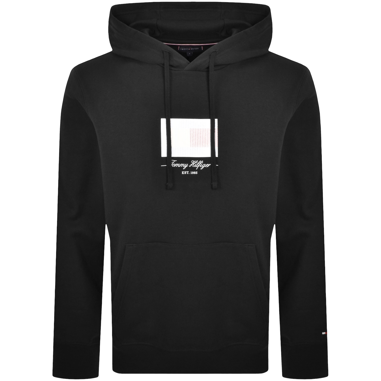 Tommy Hilfiger Flag Hoodie Black In Black