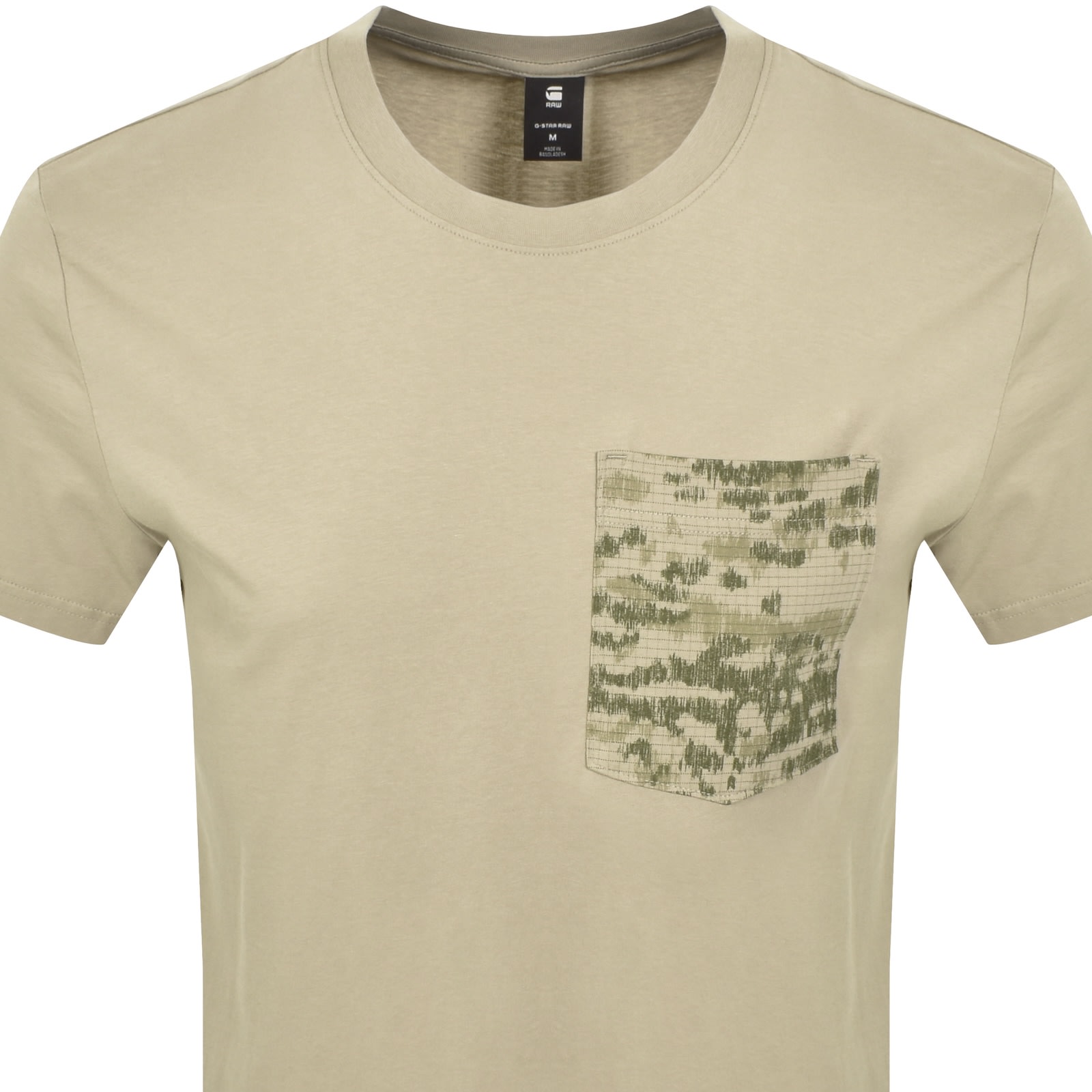 G-star Camo Pocket Logo T Shirt Khaki In Green