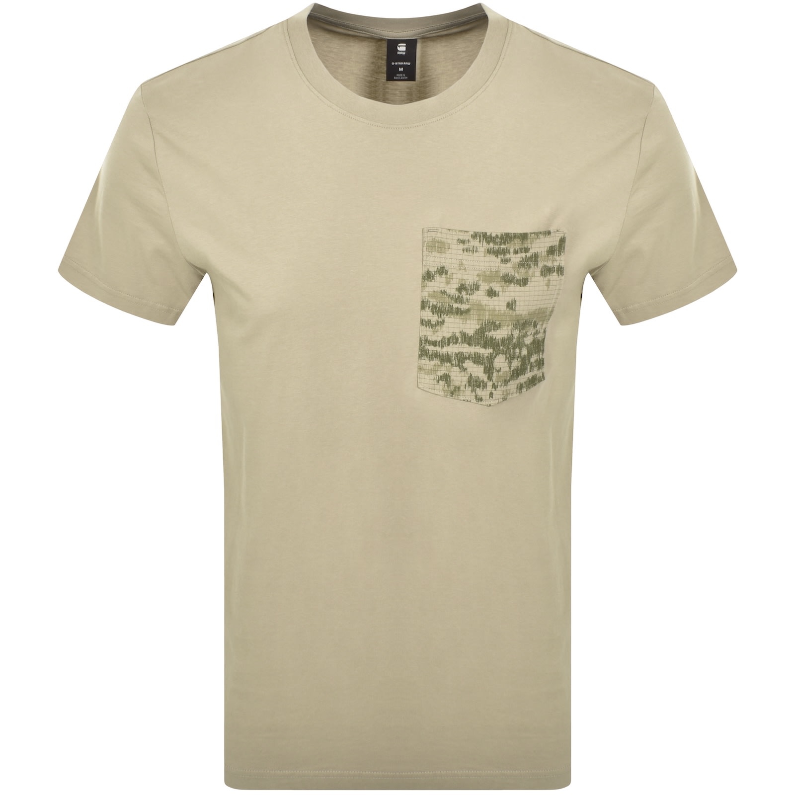 G-star Camo Pocket Logo T Shirt Khaki In Green
