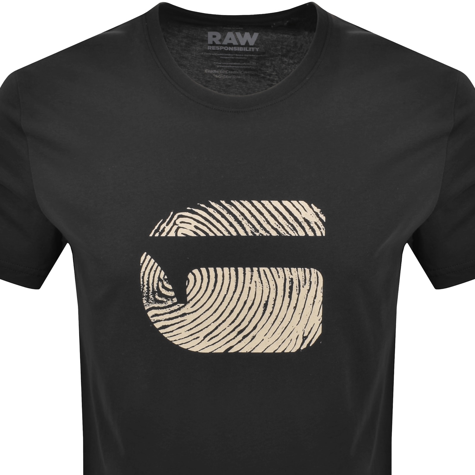 G-star Finger Print Burger T Shirt Black In Black