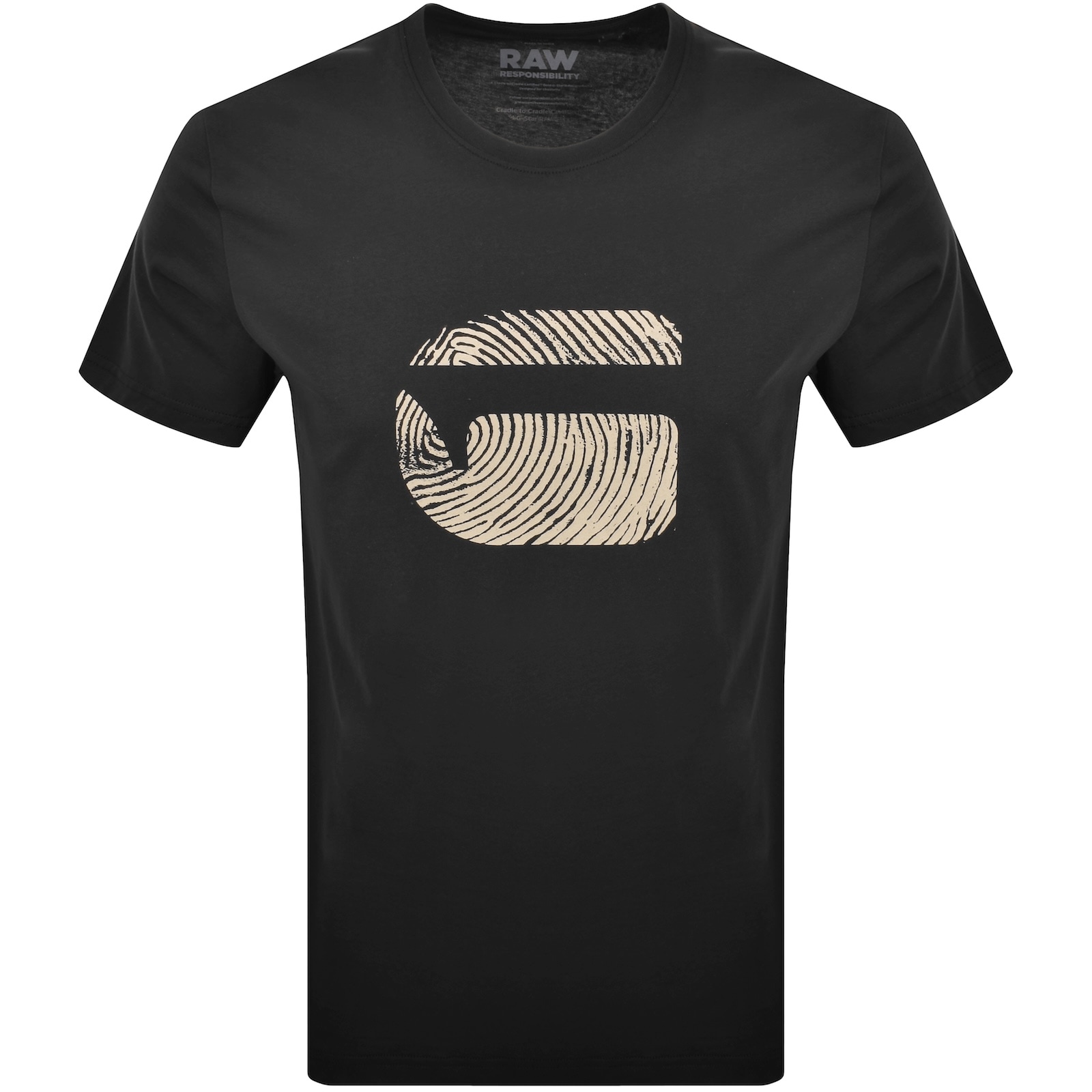 G-star Finger Print Burger T Shirt Black In Black
