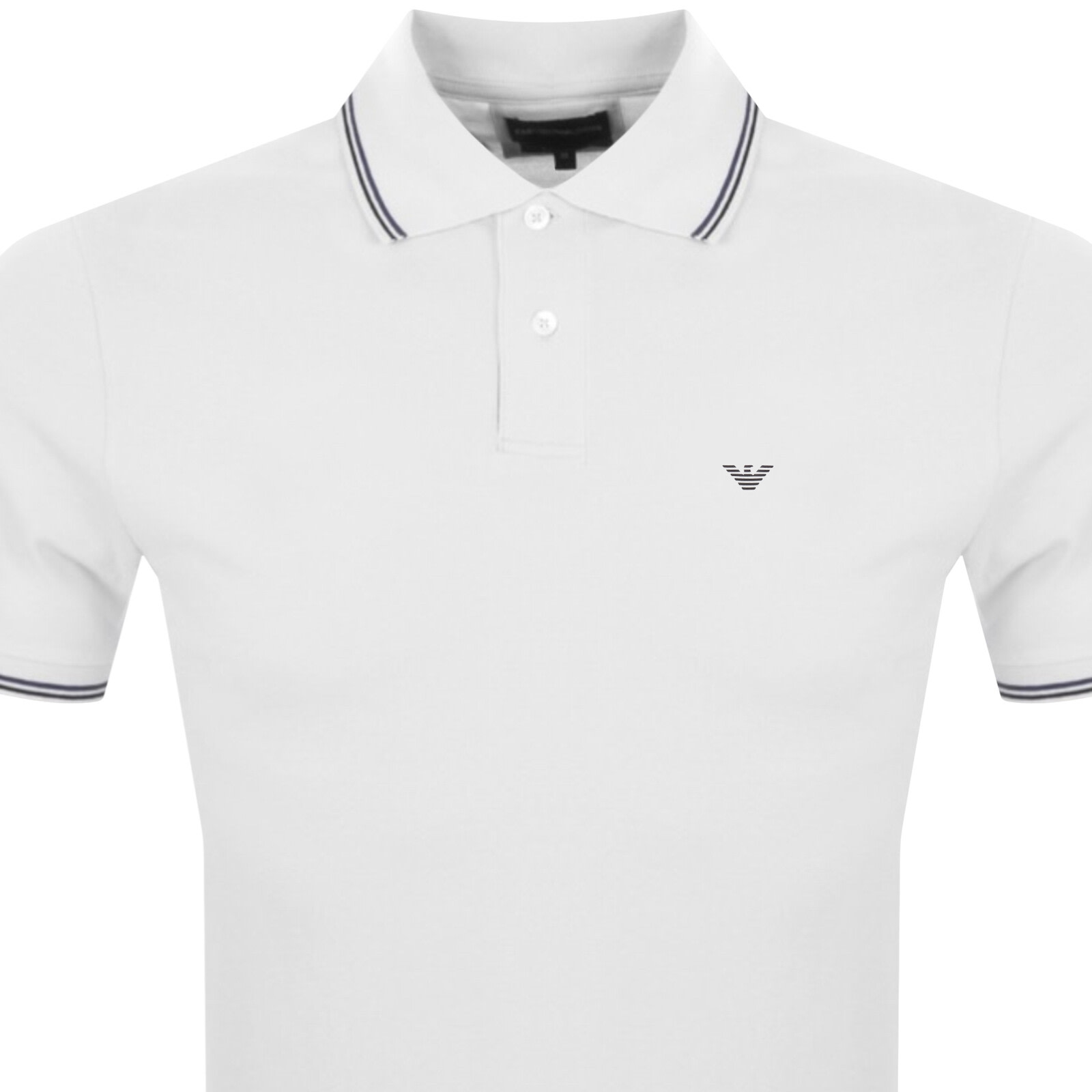 Armani Collezioni Emporio Armani Short Sleeved Polo T Shirt White In White
