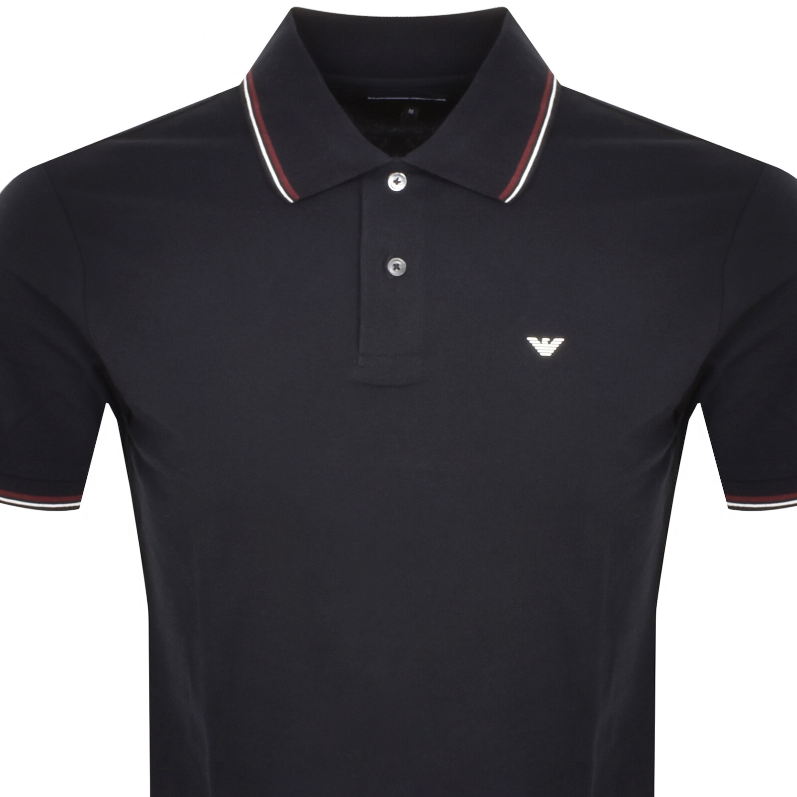 Armani Collezioni Emporio Armani Short Sleeved Polo T Shirt Navy In Black