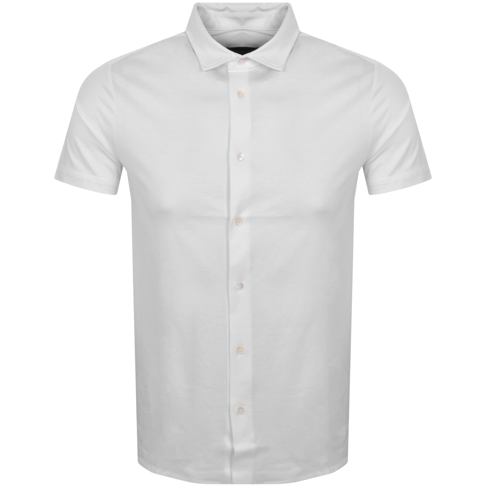 Armani Collezioni Emporio Armani Short Sleeved Jersey Shirt White In White