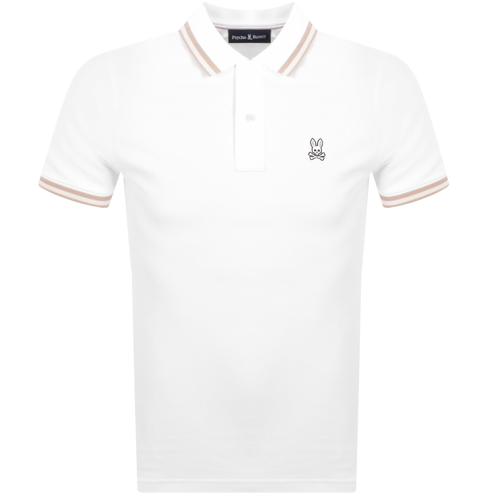 Psycho Bunny Nolan Pique Polo T Shirt White In White