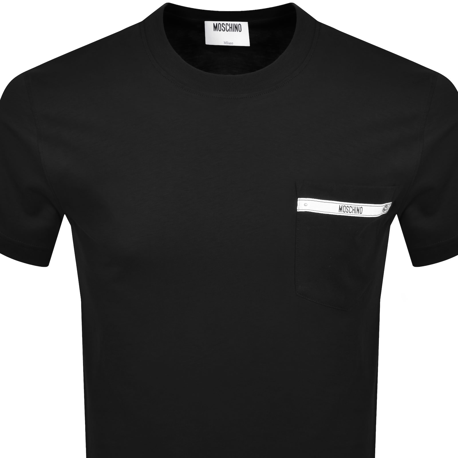 Moschino Embroidered Organic Cotton Jersey T-shirt In Black