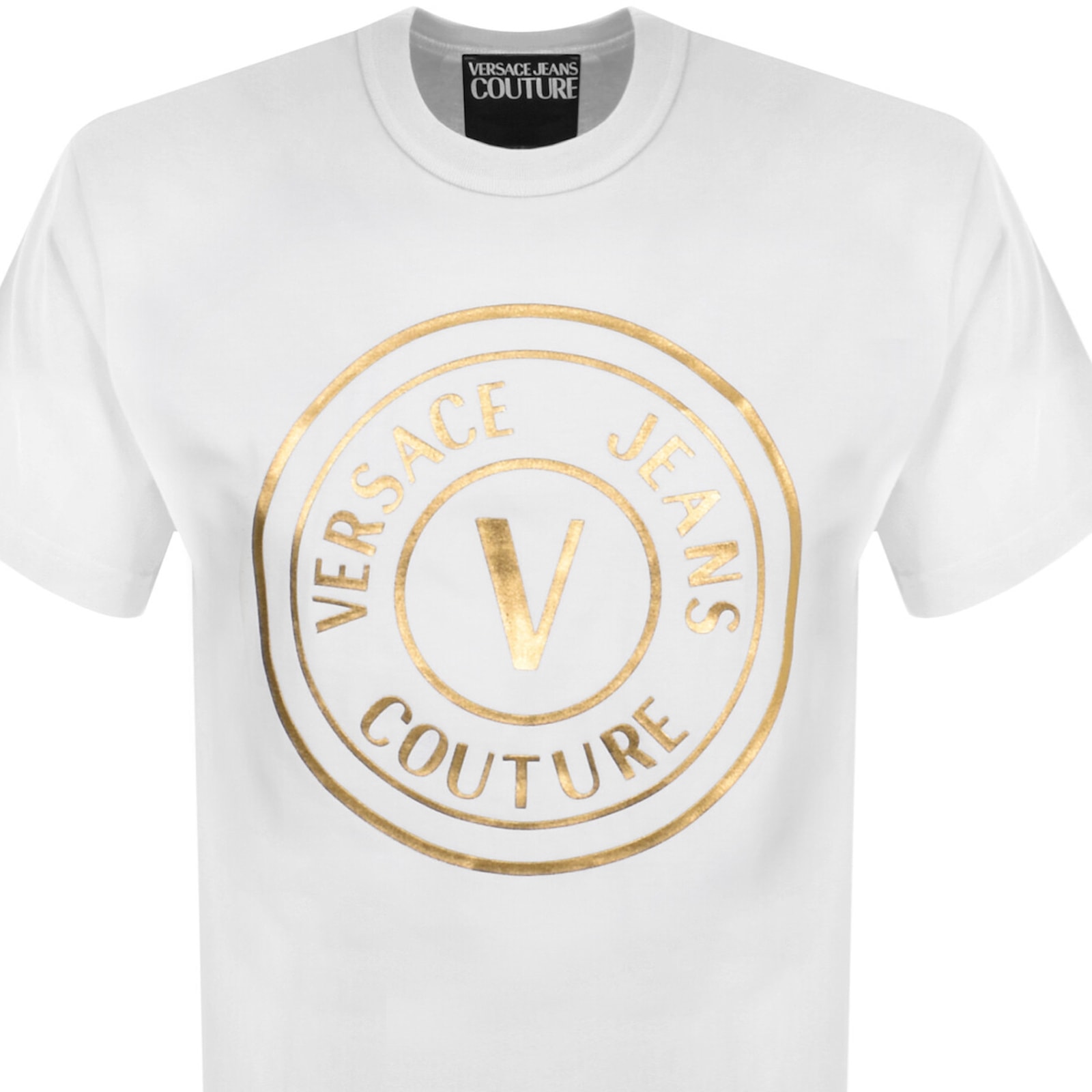 Versace Jeans Couture Foil Logo T Shirt White In White