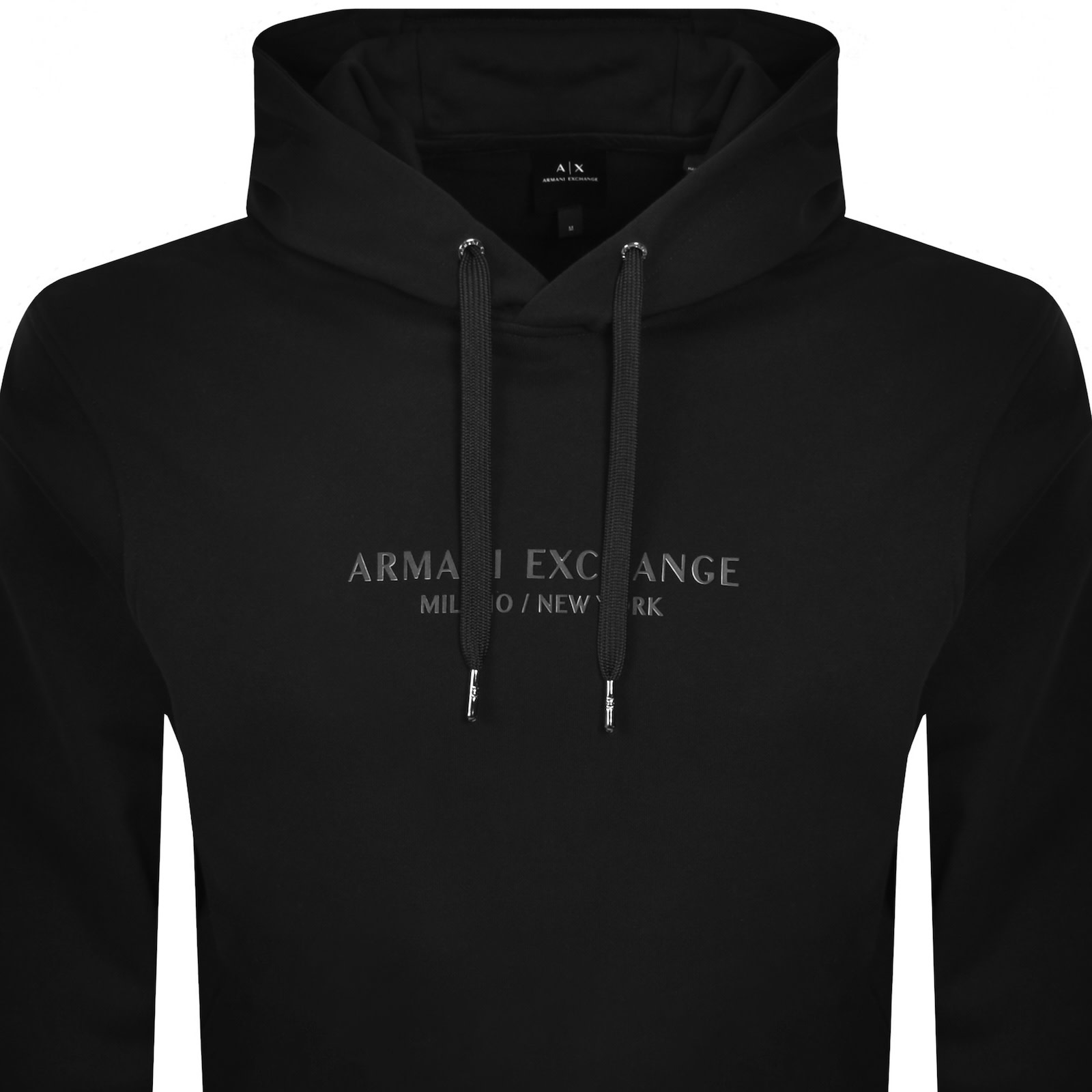 Armani Exchange Logo Hoodie Black In Black