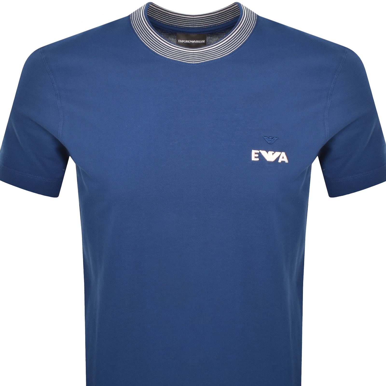 Armani Collezioni Emporio Armani Tipped T Shirt Estate Blue In Blue