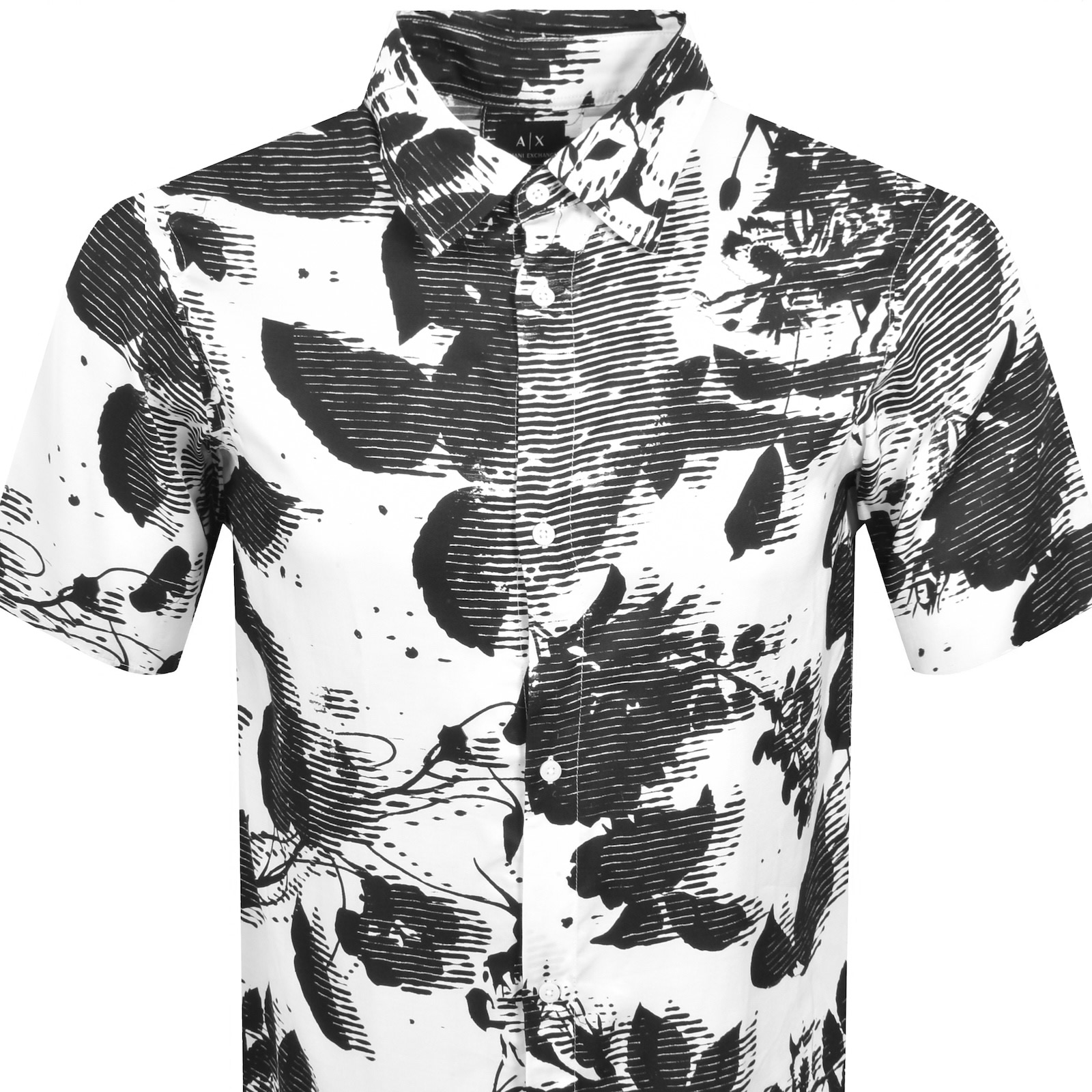 Armani Exchange Short Sleeve Shirt Black In Black