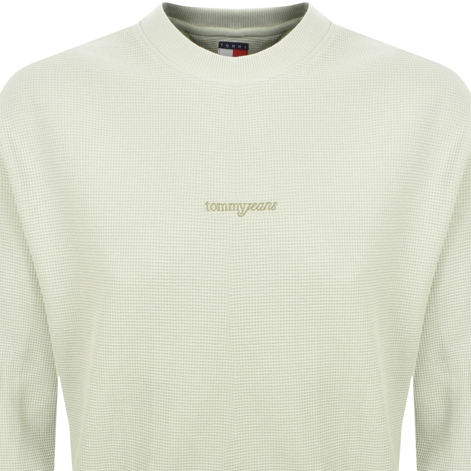 Tommy Jeans Waffle Sweatshirt Misty Green In Green
