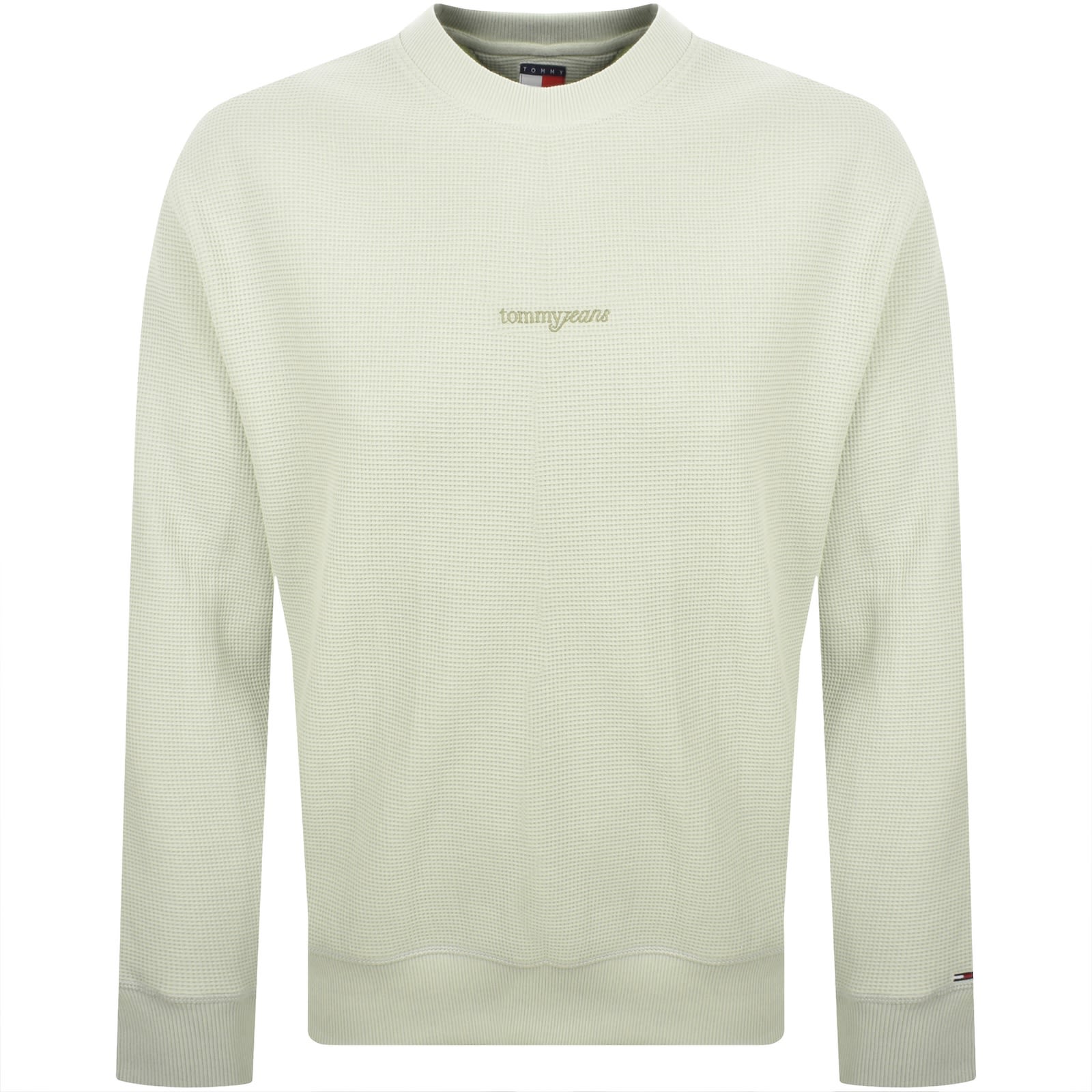Tommy Jeans Waffle Sweatshirt Misty Green In Green