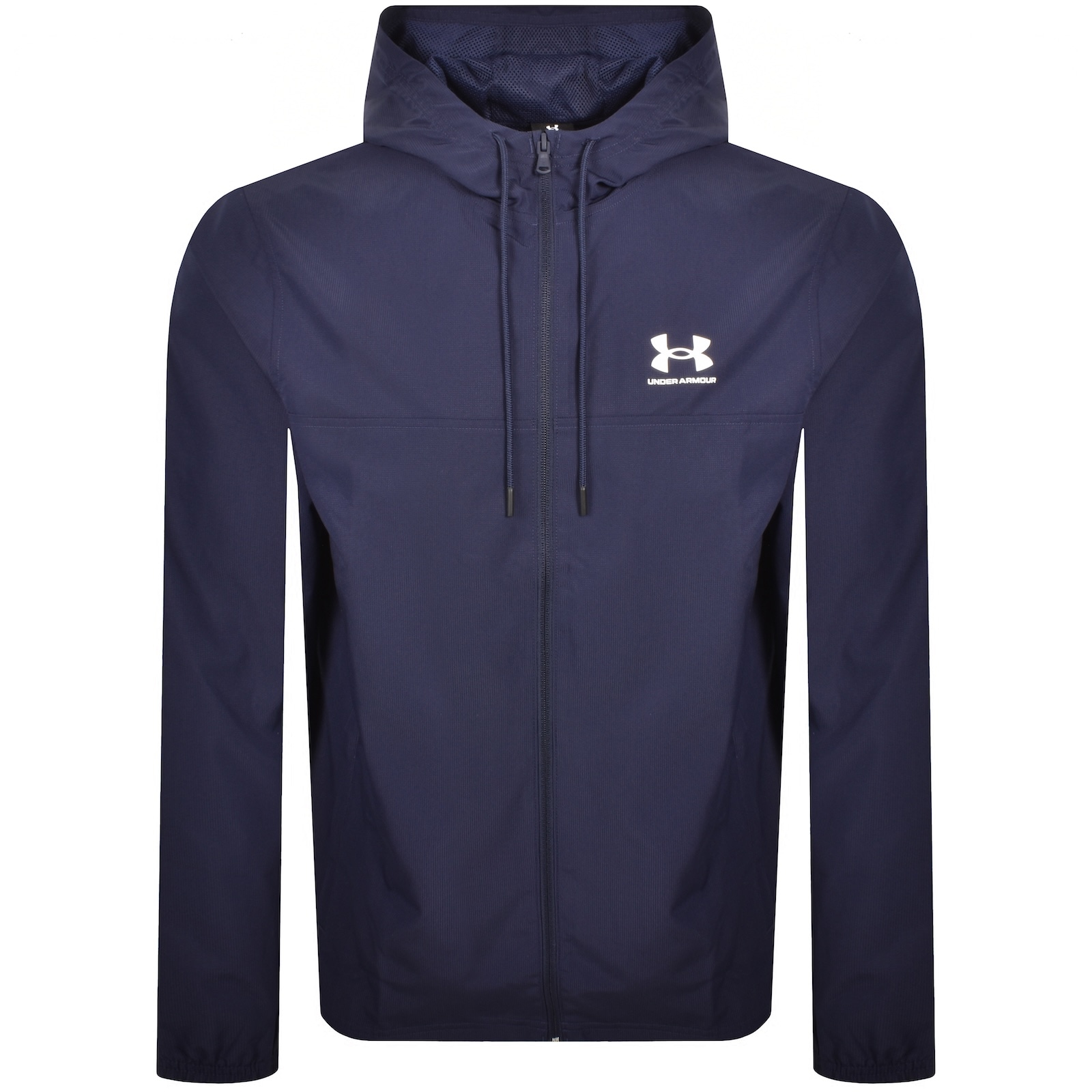 Under Armour Rival Woven Windbreaker Jacket Navy In Blue