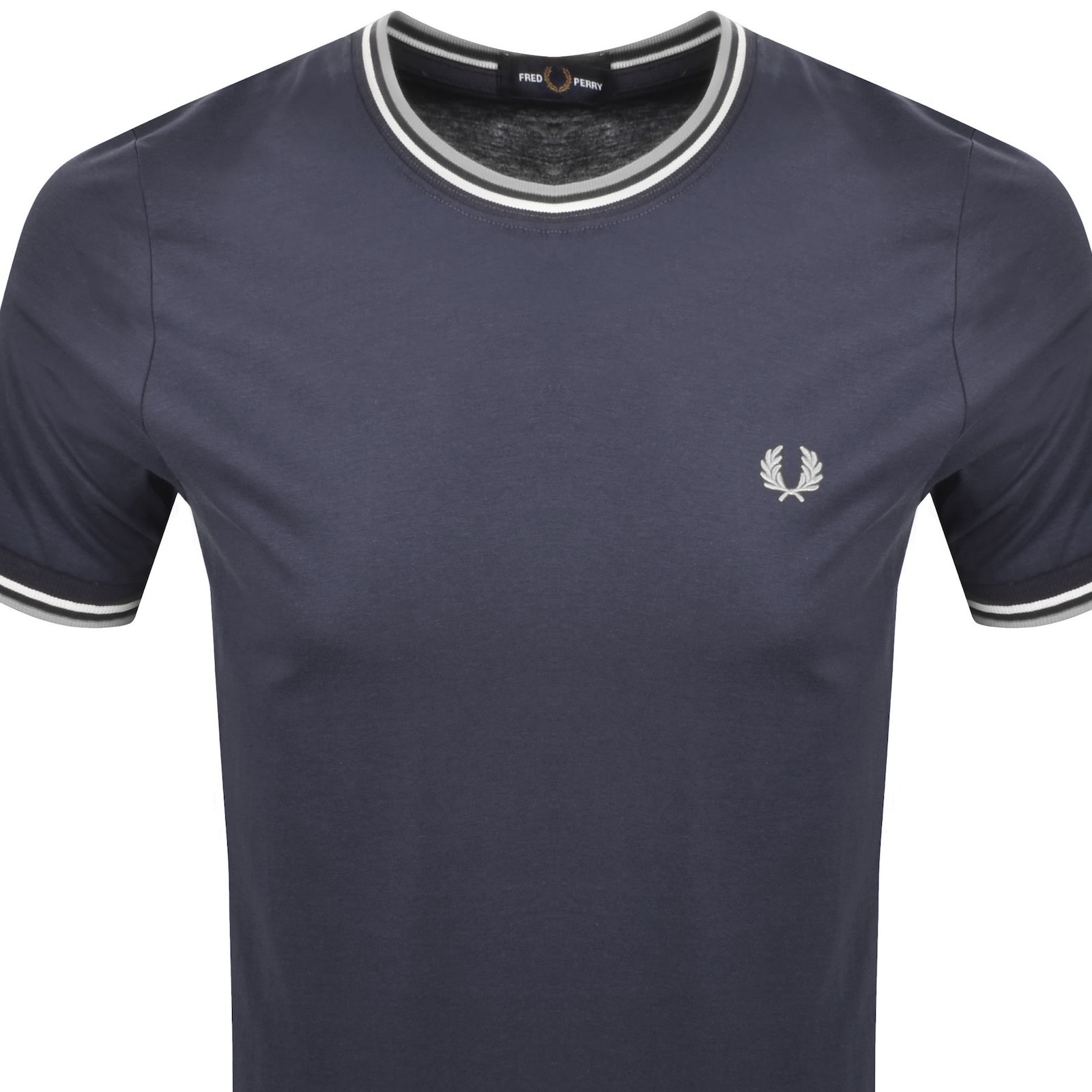 Fred Perry Embroidered-logo Short-sleeved T-shirt In Blue