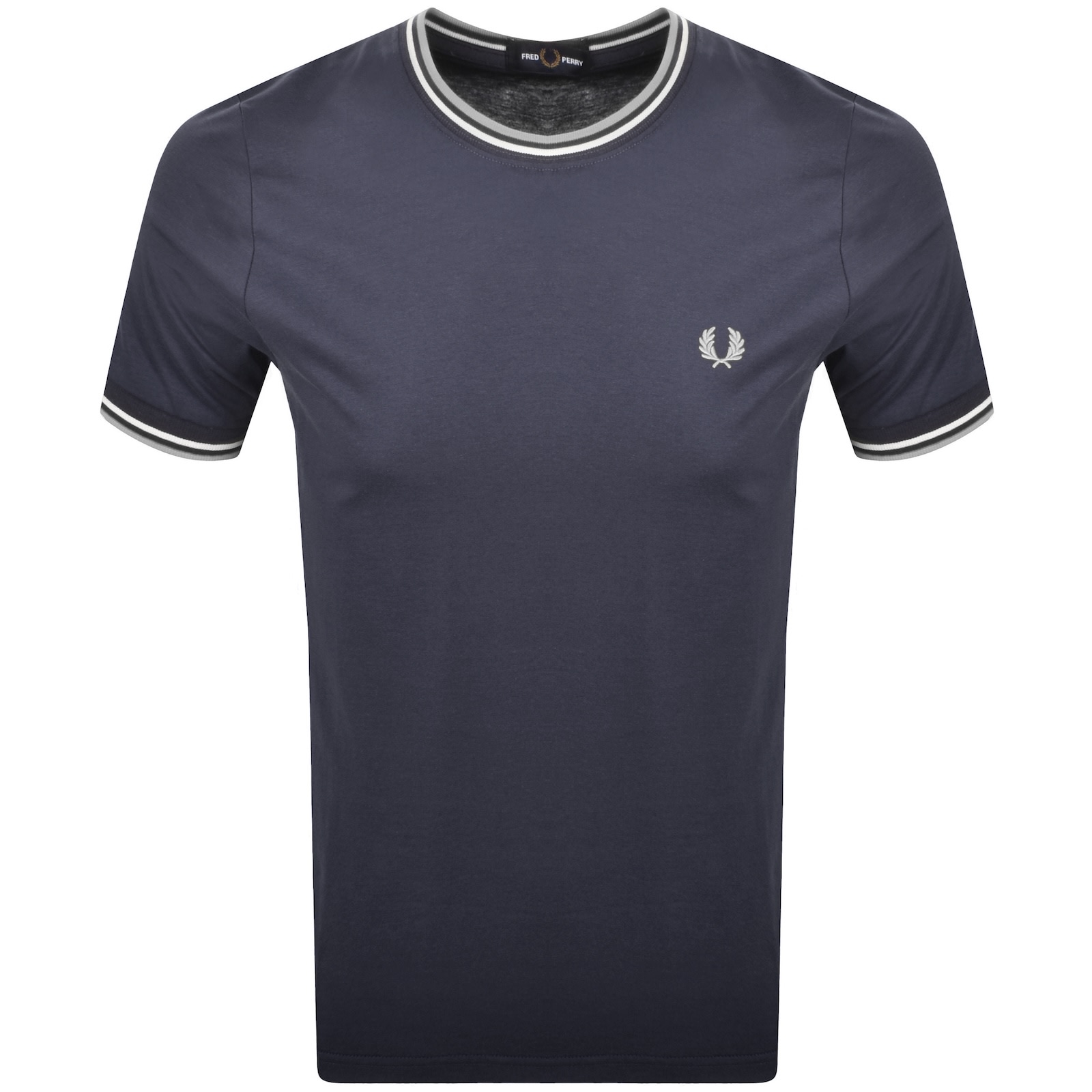 Fred Perry Embroidered-logo Short-sleeved T-shirt In Blue