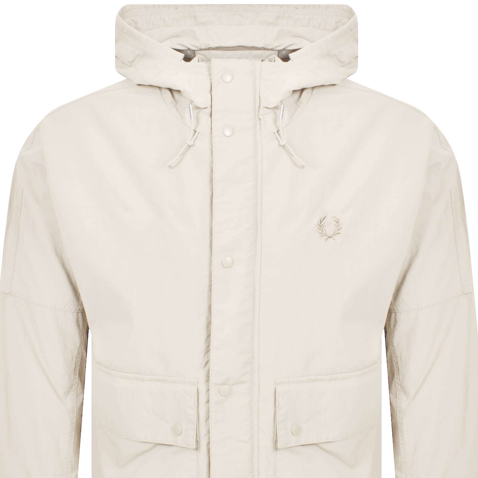 Fred Perry Cropped Ripstop Parka Jacket Ecru In Neutral