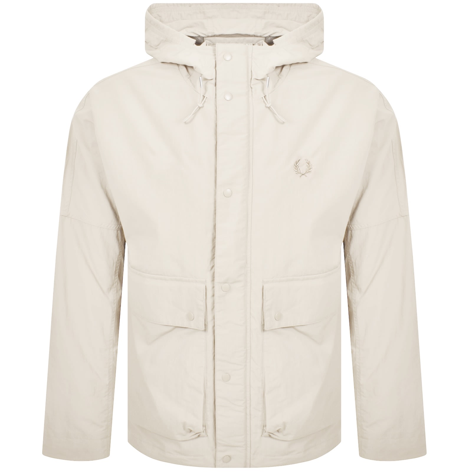 Fred Perry Cropped Ripstop Parka Jacket Ecru In Neutral